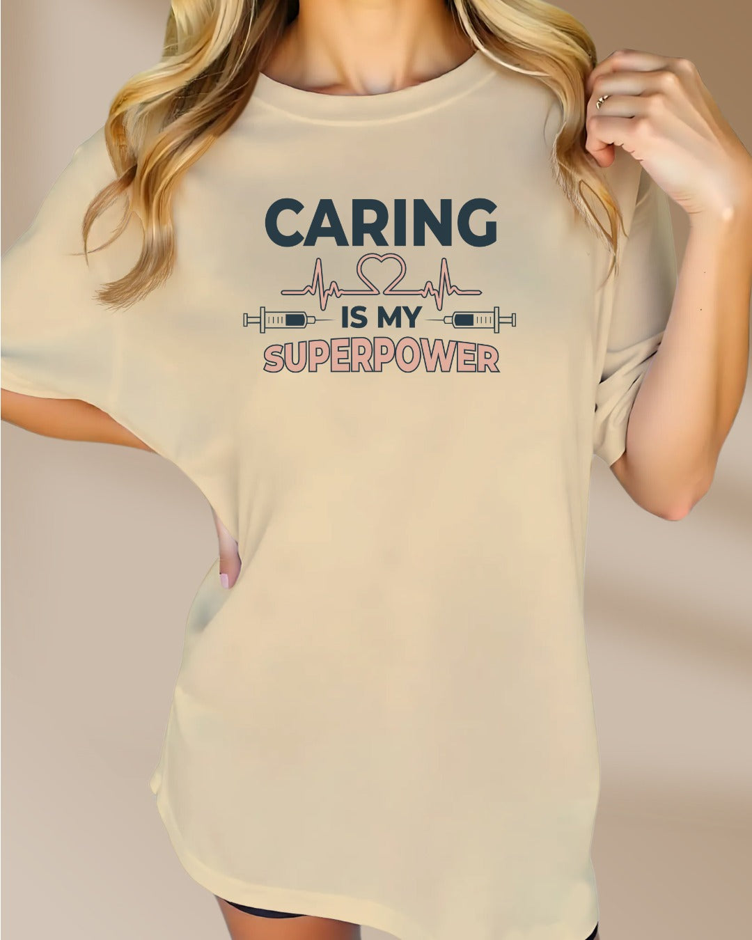Caring Is My Superpower Tee, Unisex Shirt, Gift for Nurses, Medical Professionals, Inspirational T-Shirt, Casual Wear
