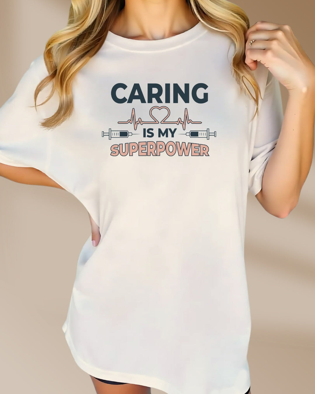 Caring Is My Superpower Tee, Unisex Shirt, Gift for Nurses, Medical Professionals, Inspirational T-Shirt, Casual Wear