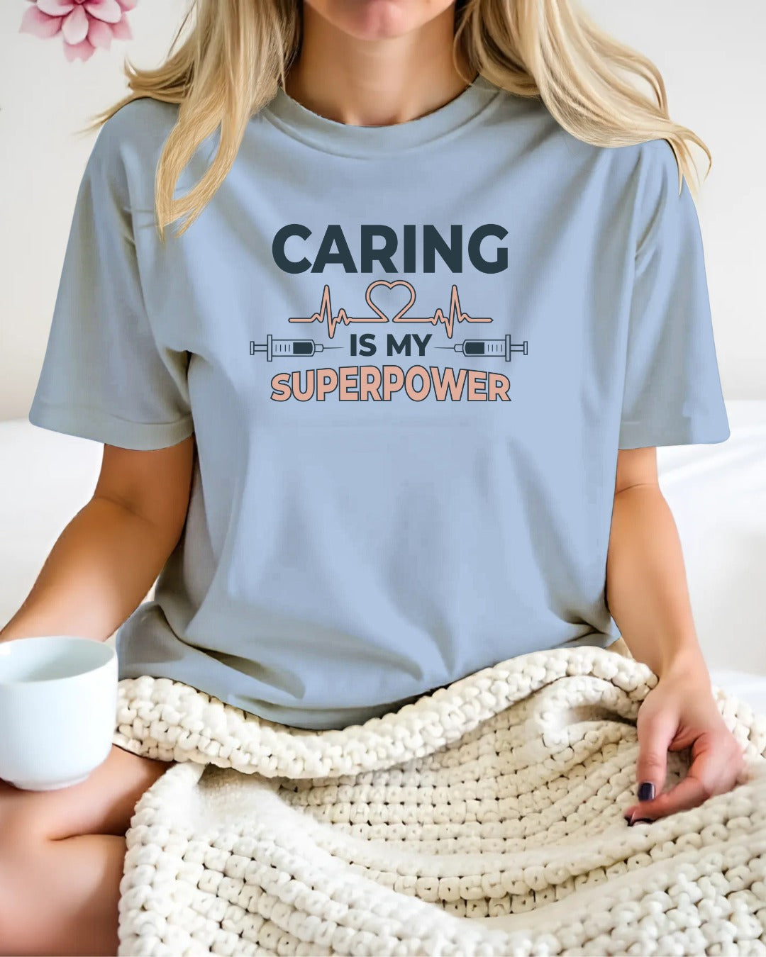 Caring Is My Superpower Tee, Unisex Shirt, Gift for Nurses, Medical Professionals, Inspirational T-Shirt, Casual Wear
