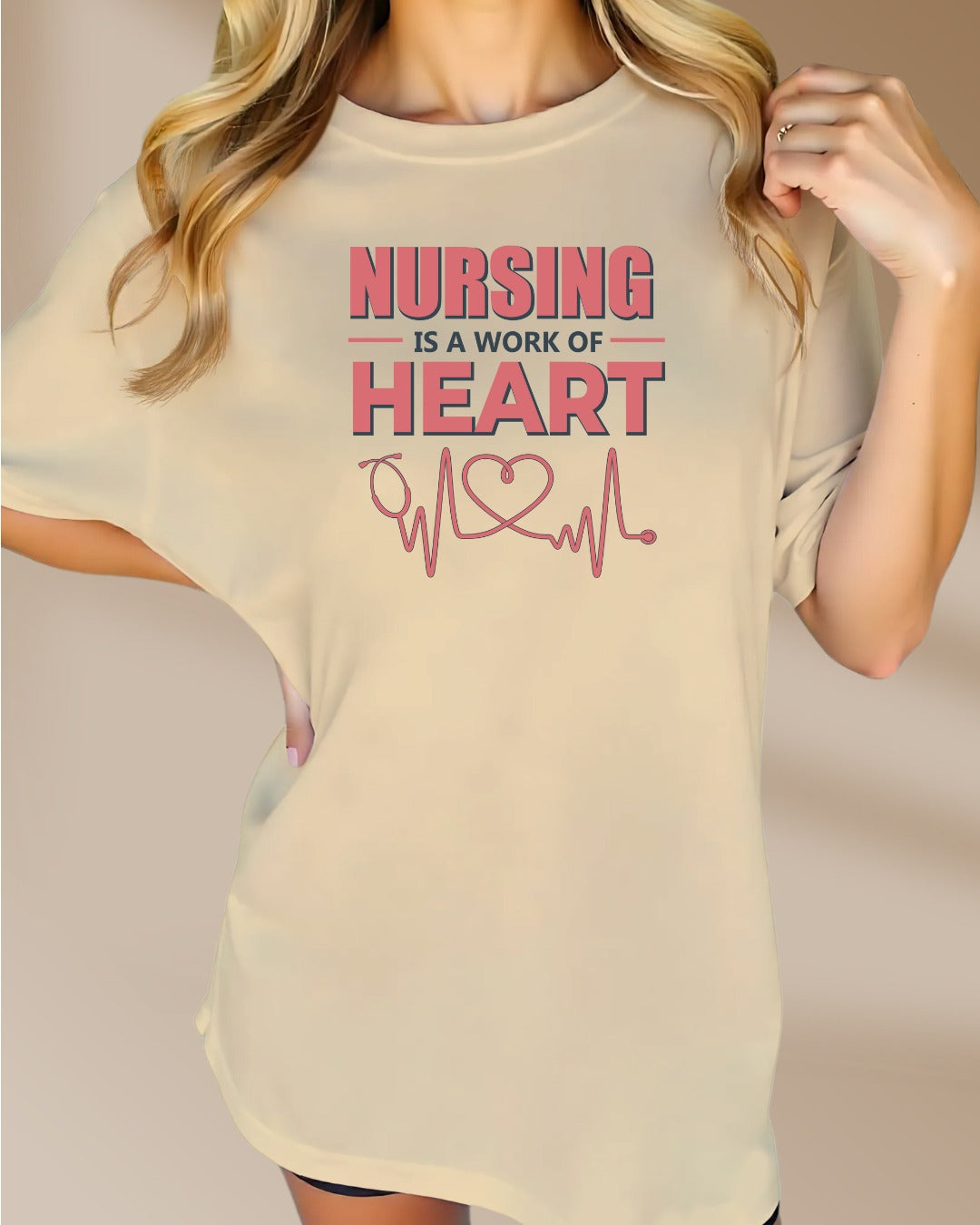 Nursing Heart Tee, Gift for Nurses, Healthcare Apparel, Medical Profession Shirt, Cute Nursing Top, Nursing School Gift, Nursing T-shirt