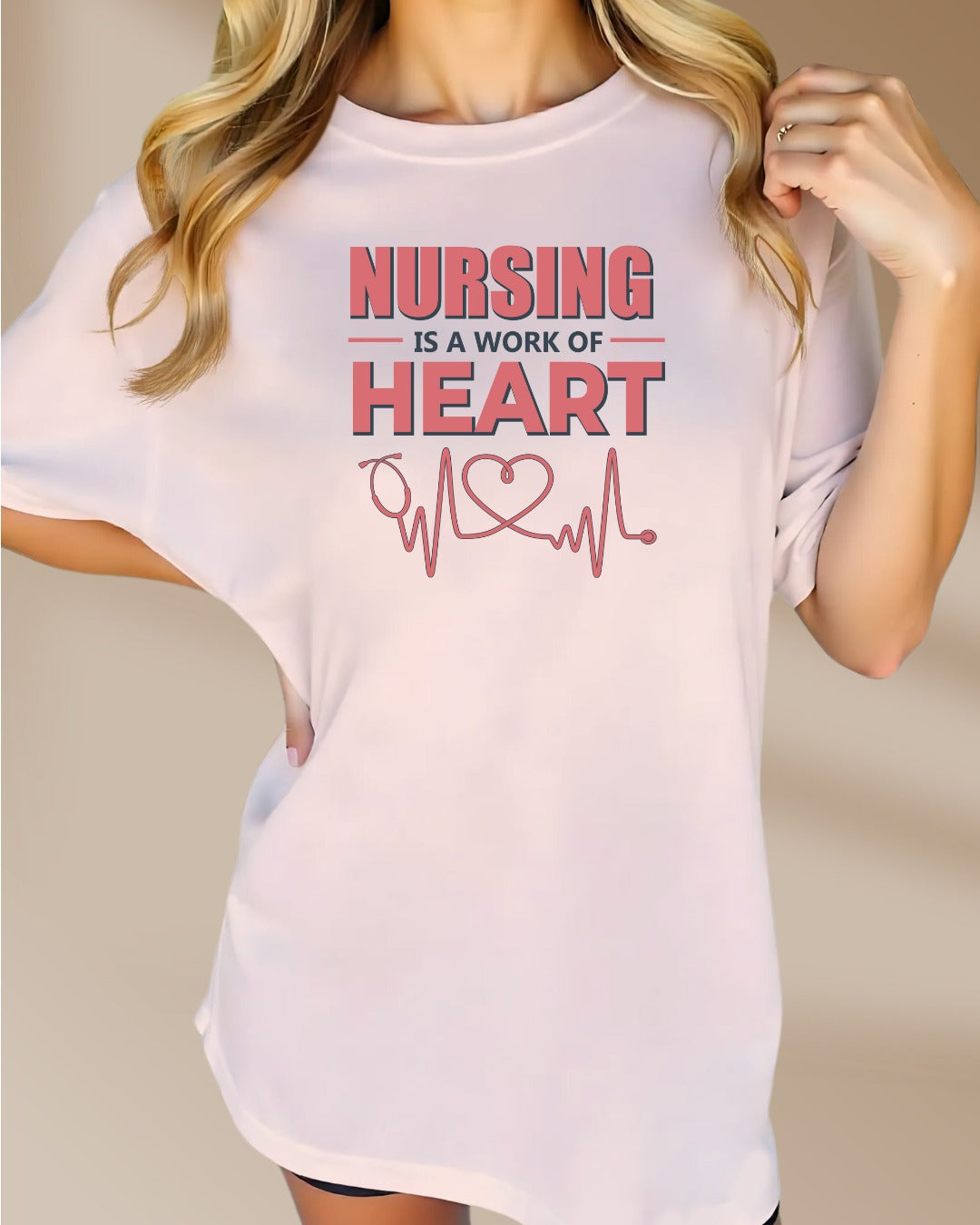 Nursing Heart Tee, Gift for Nurses, Healthcare Apparel, Medical Profession Shirt, Cute Nursing Top, Nursing School Gift, Nursing T-shirt