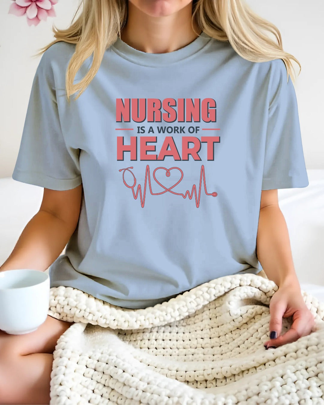 Nursing Heart Tee, Gift for Nurses, Healthcare Apparel, Medical Profession Shirt, Cute Nursing Top, Nursing School Gift, Nursing T-shirt