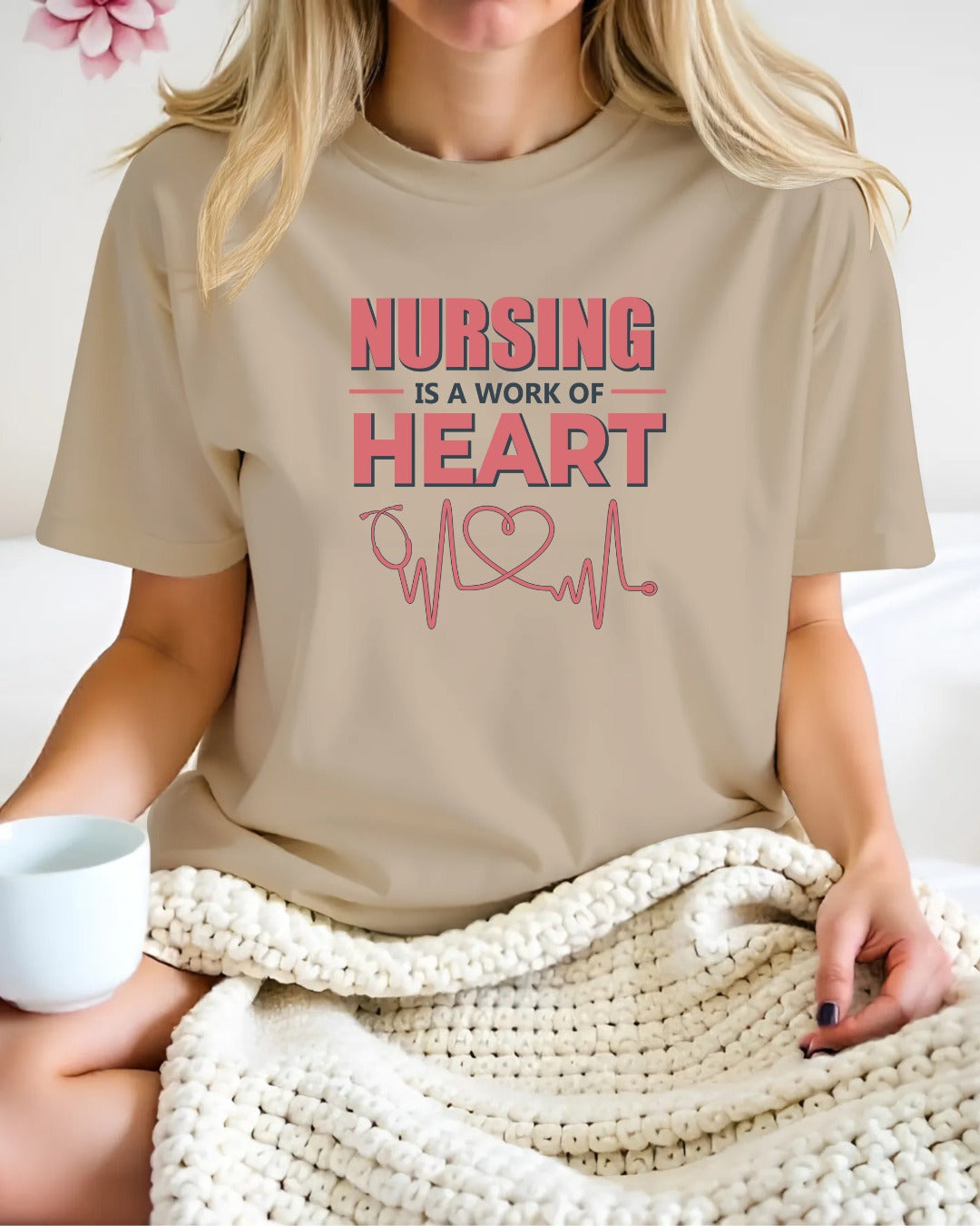 Nursing Heart Tee, Gift for Nurses, Healthcare Apparel, Medical Profession Shirt, Cute Nursing Top, Nursing School Gift, Nursing T-shirt