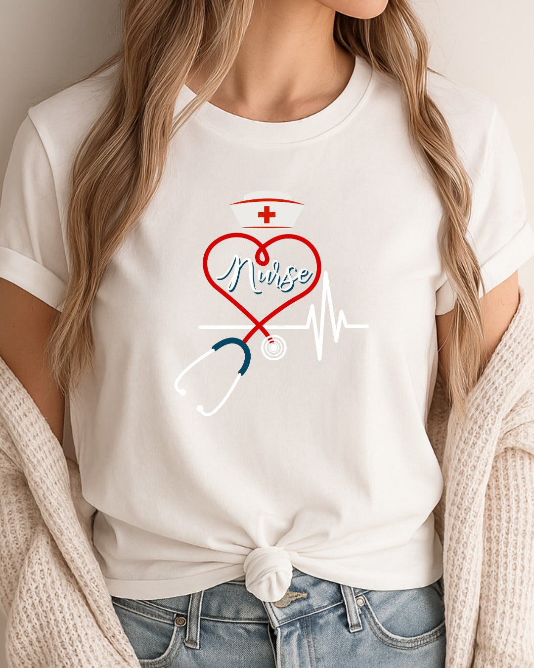 Nurse Love T-Shirt, Healthcare Workers, Gift for Nurses, Medical Tee, Nursing Apparel, Heart Health Tee