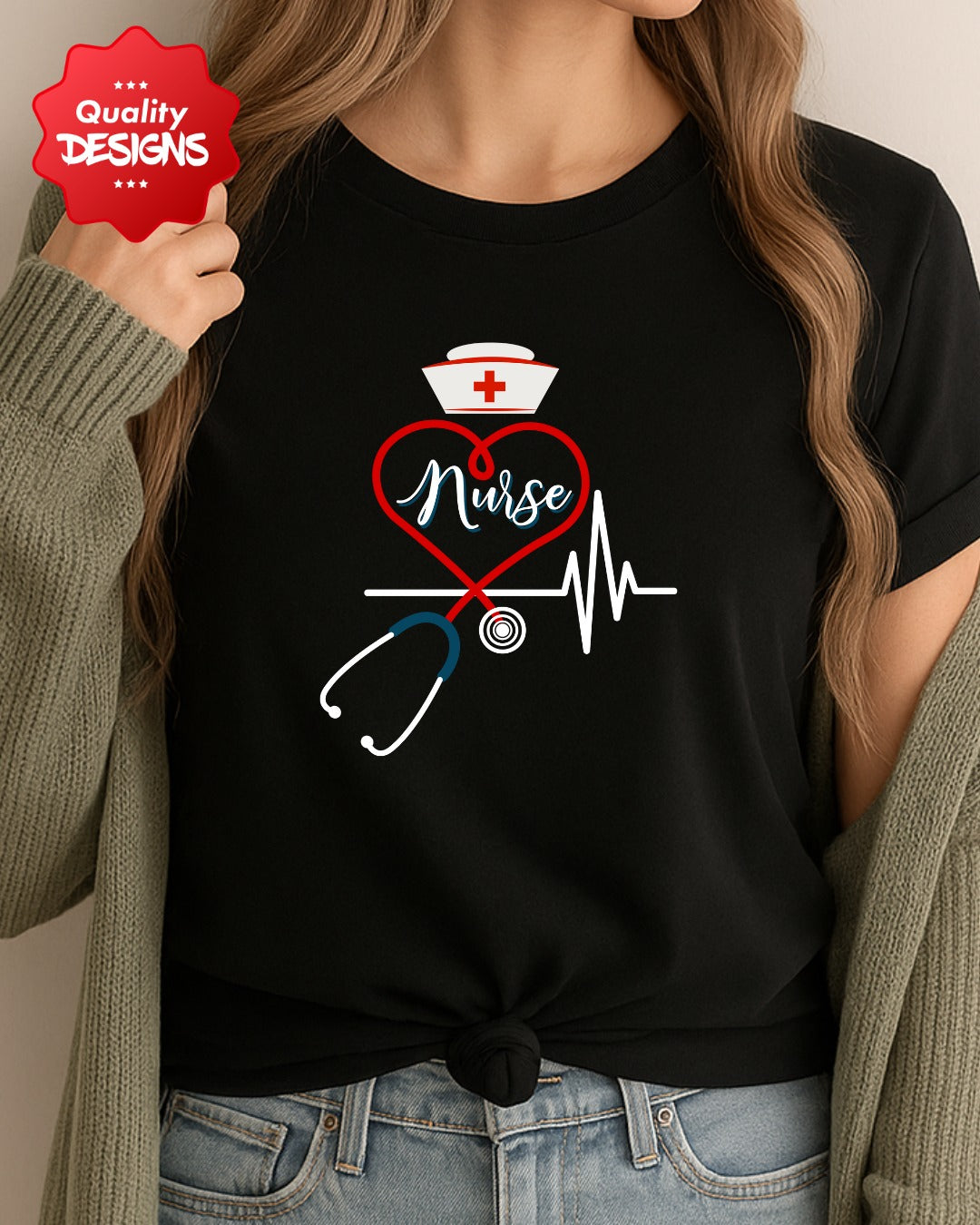 Nurse Love T-Shirt, Healthcare Workers, Gift for Nurses, Medical Tee, Nursing Apparel, Heart Health Tee