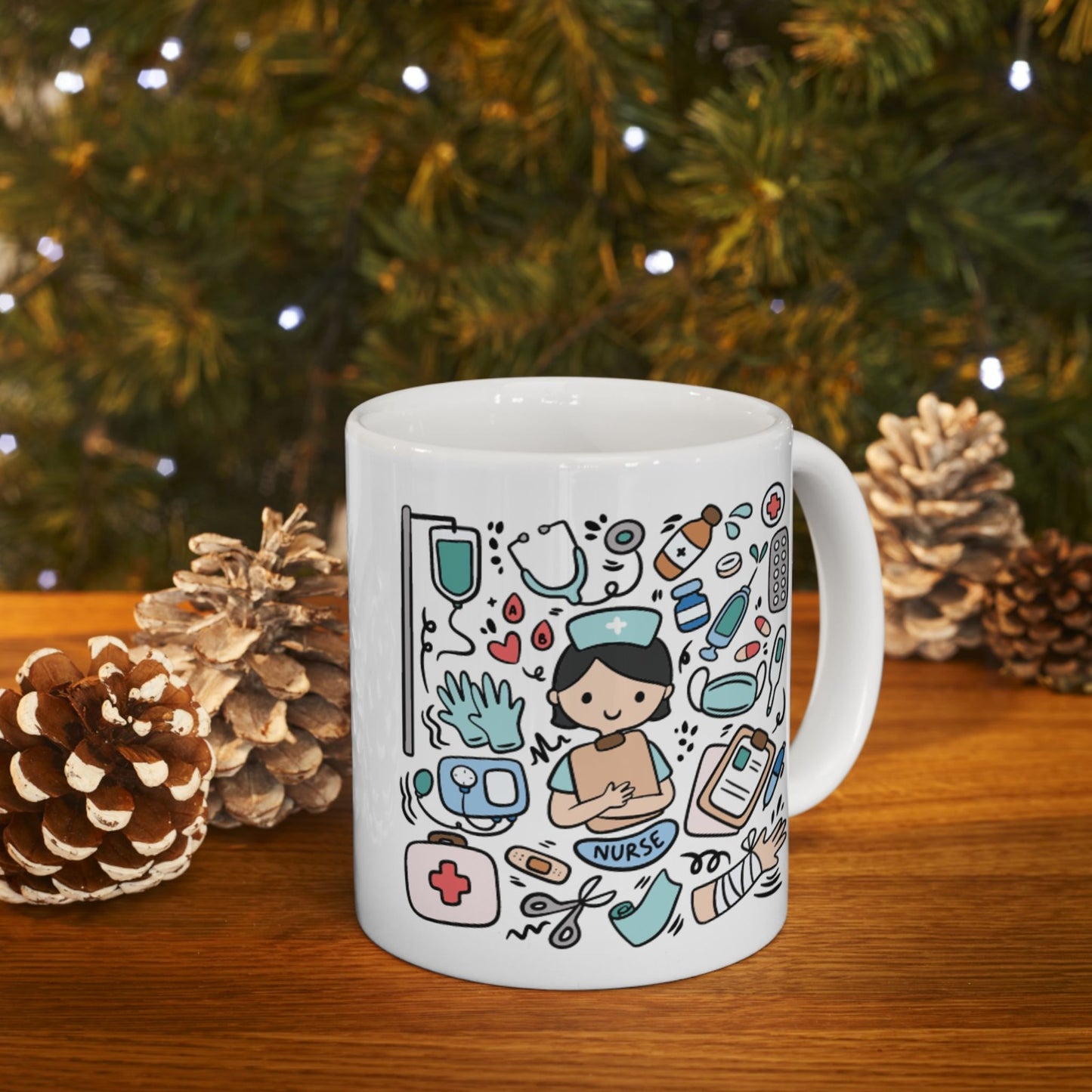 Whimsical Illustrated Ceramic, Mug for Coffee Lovers, Funny Gift for Friends, Cute Kitchenware, Cozy Home Décor, Unique Drinkware