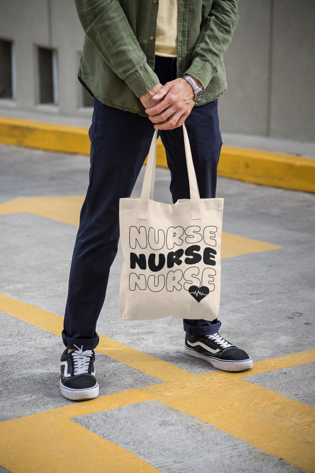 Nurse Tote Bag, Cute Cotton Bag for Nurses, Nurse Appreciation Gift, Eco-Friendly, Everyday Use, Hospital Essentials