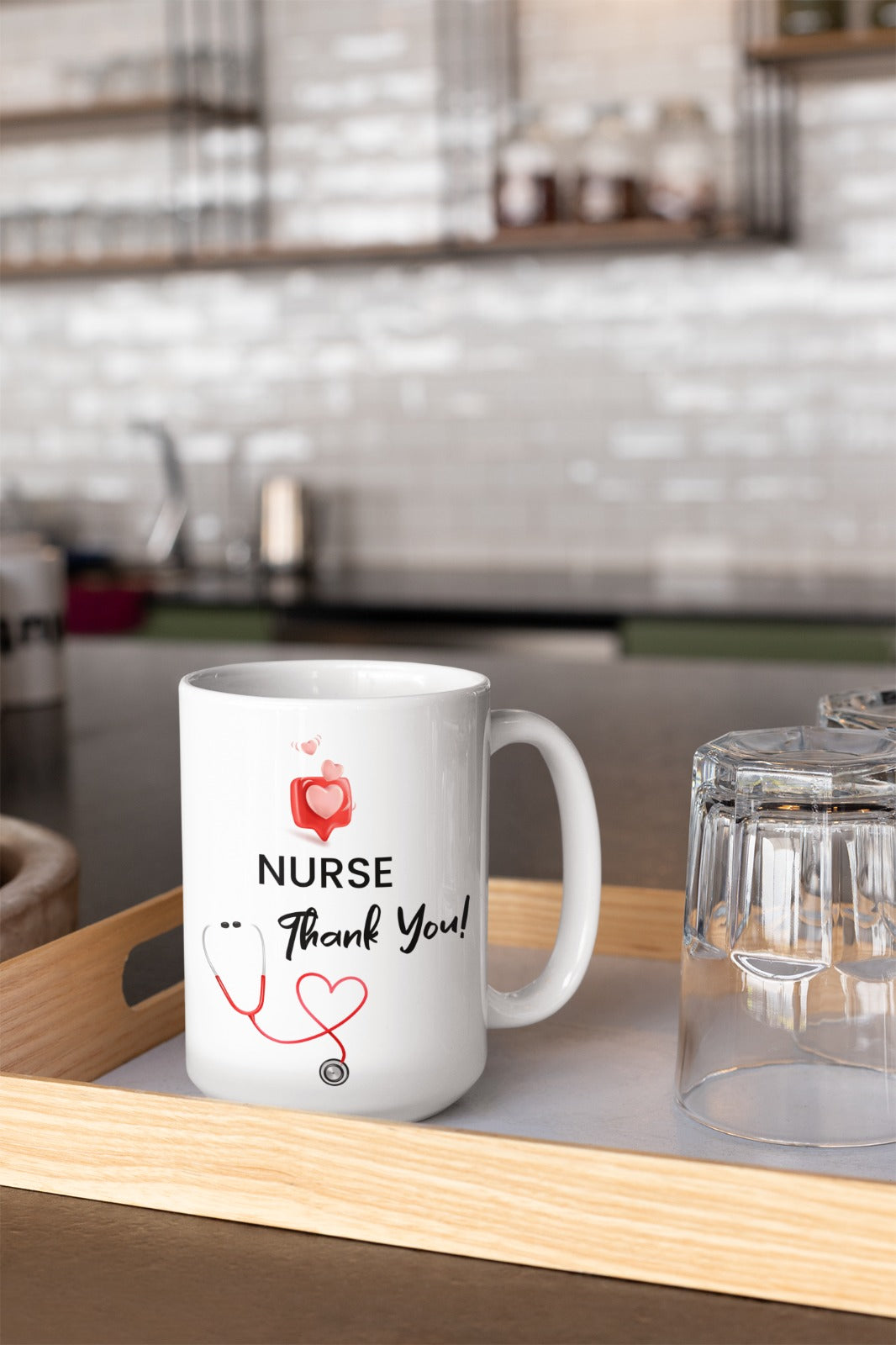 White Ceramic Nurse Mug, Nursing Is a Work of Heart, Thoughtful Gift for RN, LPN, CNA, 11 oz & 15 oz Coffee Cup for Nurse Appreciation, Nurse Week