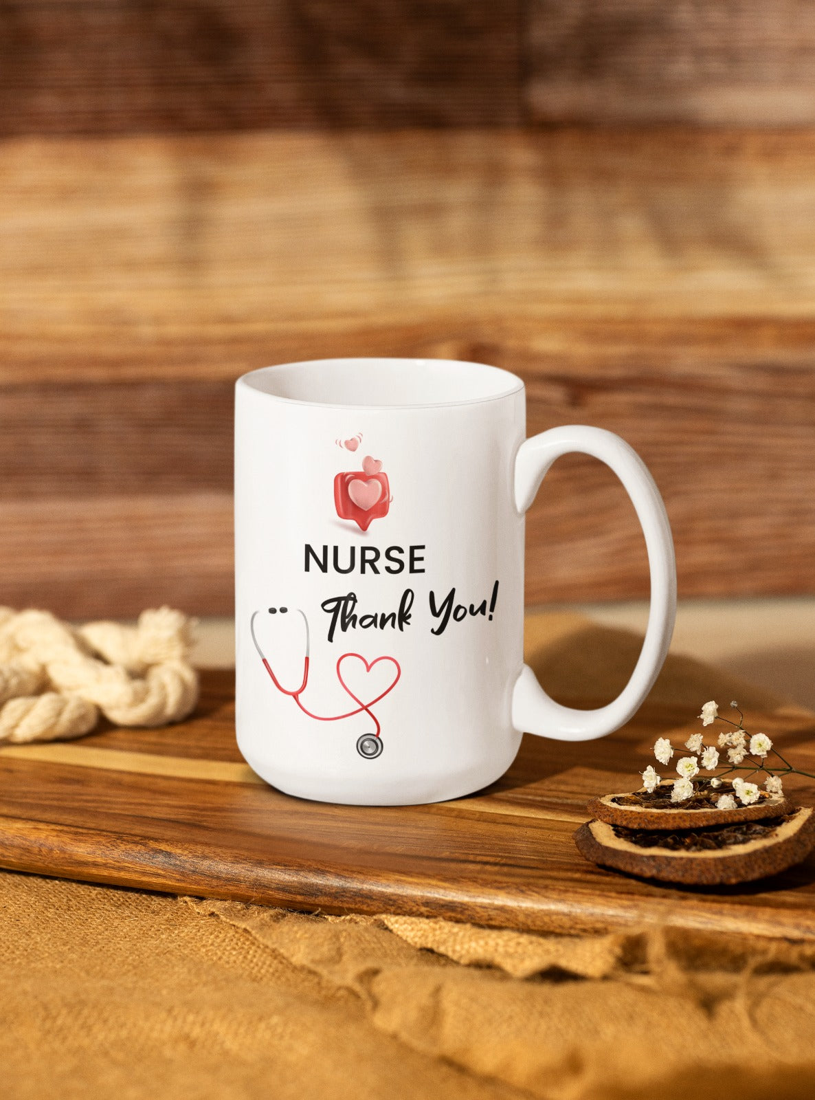White Ceramic Nurse Mug, Nursing Is a Work of Heart, Thoughtful Gift for RN, LPN, CNA, 11 oz & 15 oz Coffee Cup for Nurse Appreciation, Nurse Week