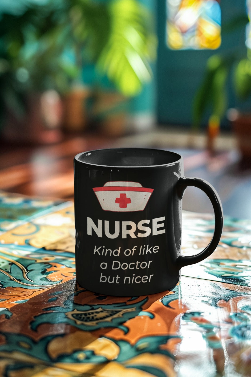 Black Ceramic Nurse Mug, 11 oz & 15 oz Coffee Cup for RN, LPN, CNA, Inspirational Gift for Nurses, Nursing Students, Healthcare Workers Gift