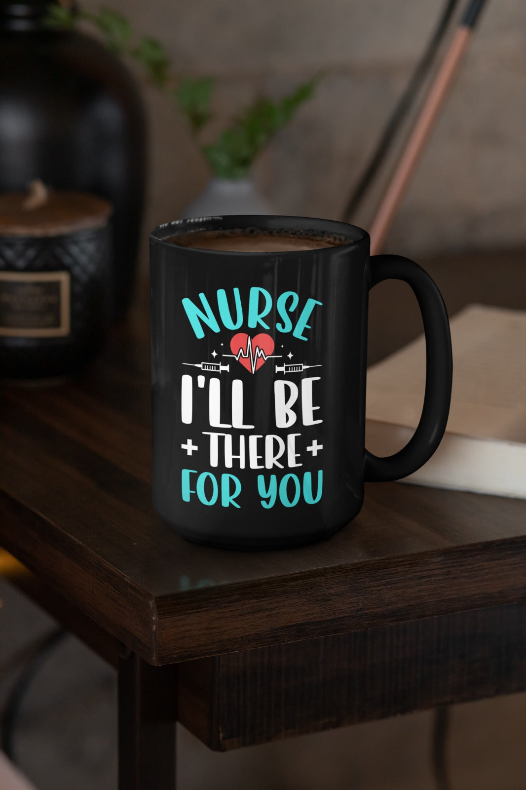 Nurse Mug, Black Mug, Perfect Gift for Medical Professionals, Nurse Coffee Cup, Medical Graduation Present, Cute Nurse Appreciation Gift