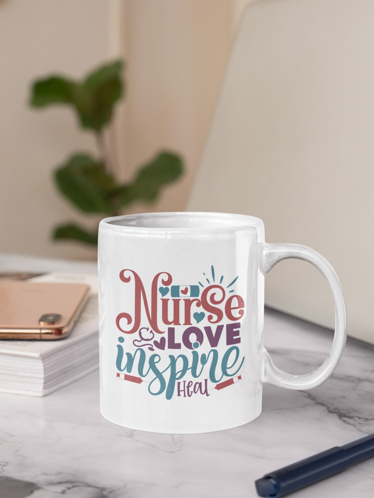 Nurse Love Mug, Ceramic Mug, Coffee Cup, Nurse Appreciation Gift, Hospital Thank You Present, Medical Staff Mug, Nursing Student Graduation