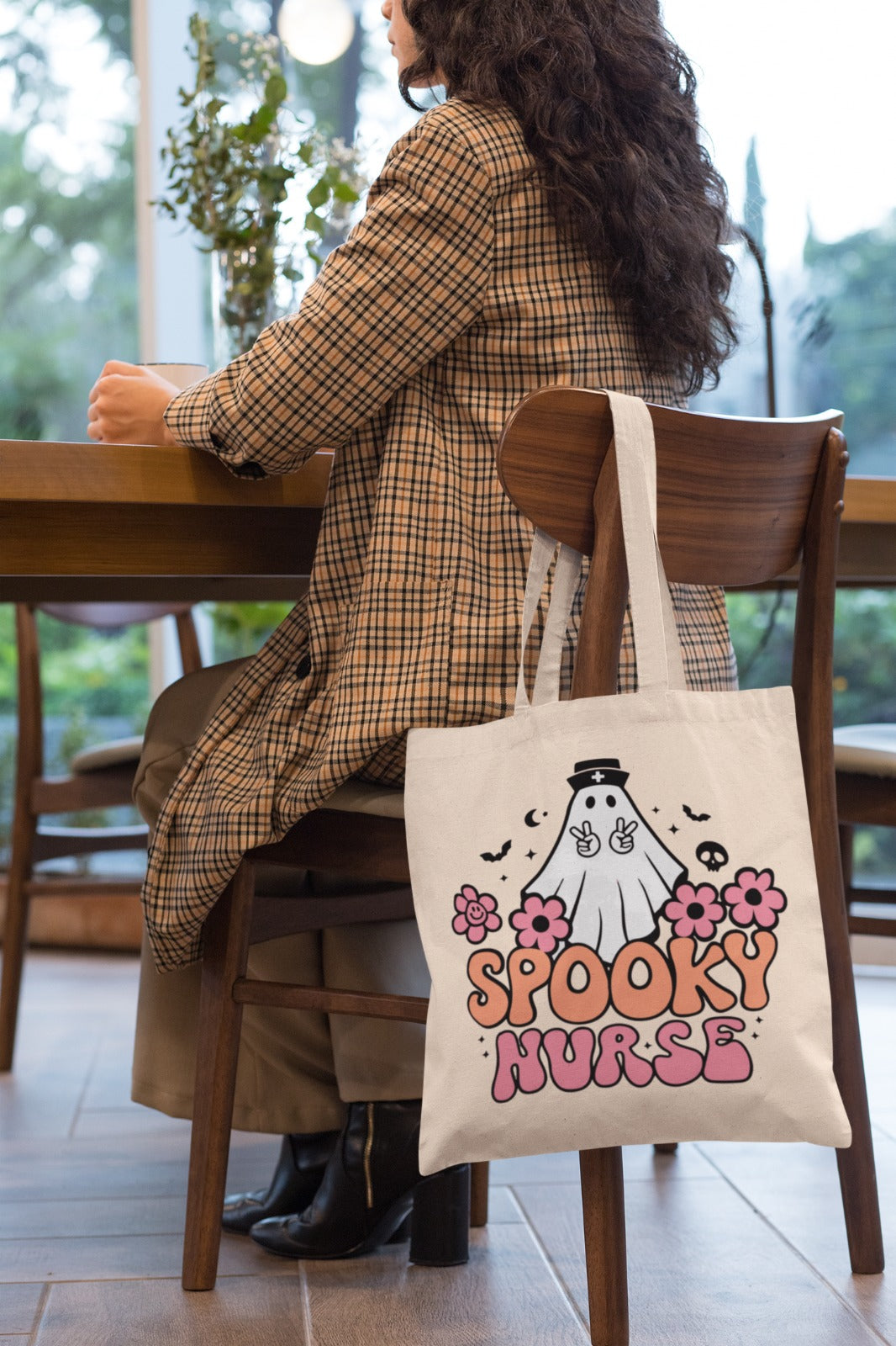 Spooky Nurse Tote Bag | Halloween, Nurse Gift, Cute Halloween Bag, Fun Canvas Tote, Trendy Nurse Accessory