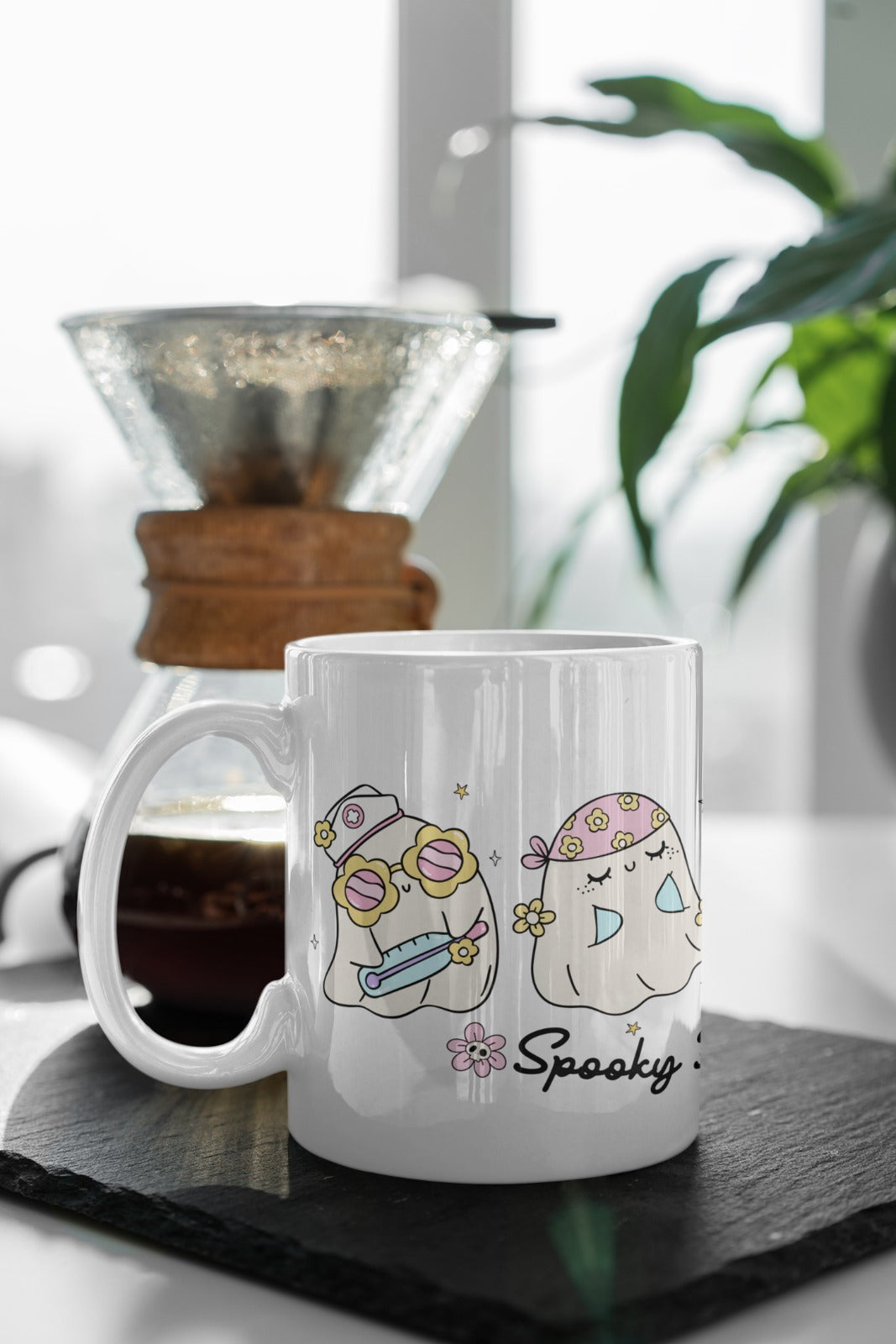 Cute Spooky Ghost Mug, Fun Coffee Cup, Halloween Gift, Kawaii Mug, Spooky Boo Crew Drinkware, Adorable Collectible