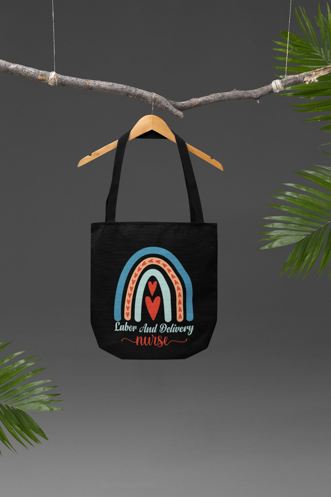 Labor and Delivery Nurse Tote Bag, Nurse Gifts, Rainbow Design Bag, Hospital Tote, Canvas Bag for Nurses, Labor and Delivery
