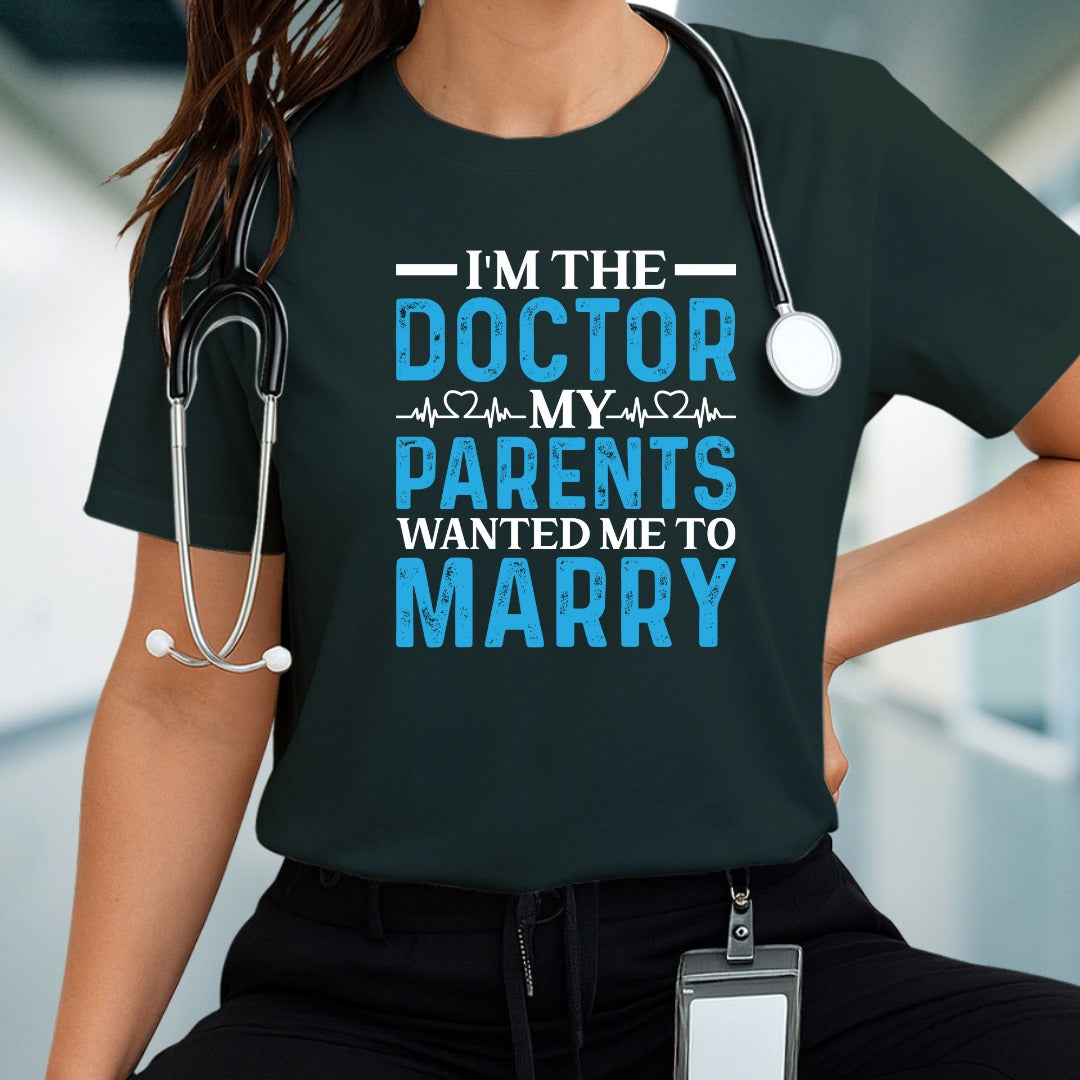 Funny Doctor Parents Marry Tee, Unisex Jersey Tee, Gift for Medical Students, Family Reunion Shirt, Birthday Present