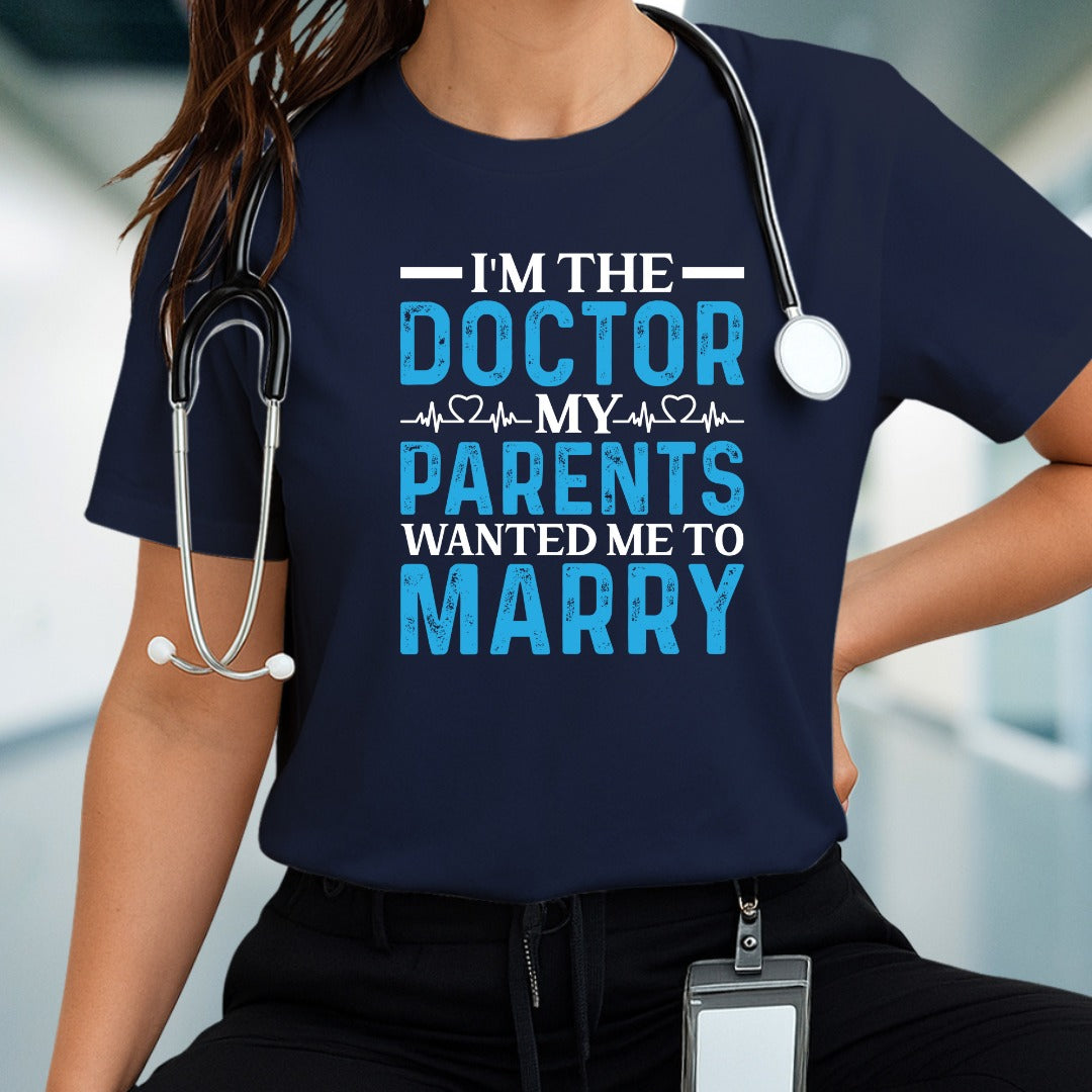 Funny Doctor Parents Marry Tee, Unisex Jersey Tee, Gift for Medical Students, Family Reunion Shirt, Birthday Present
