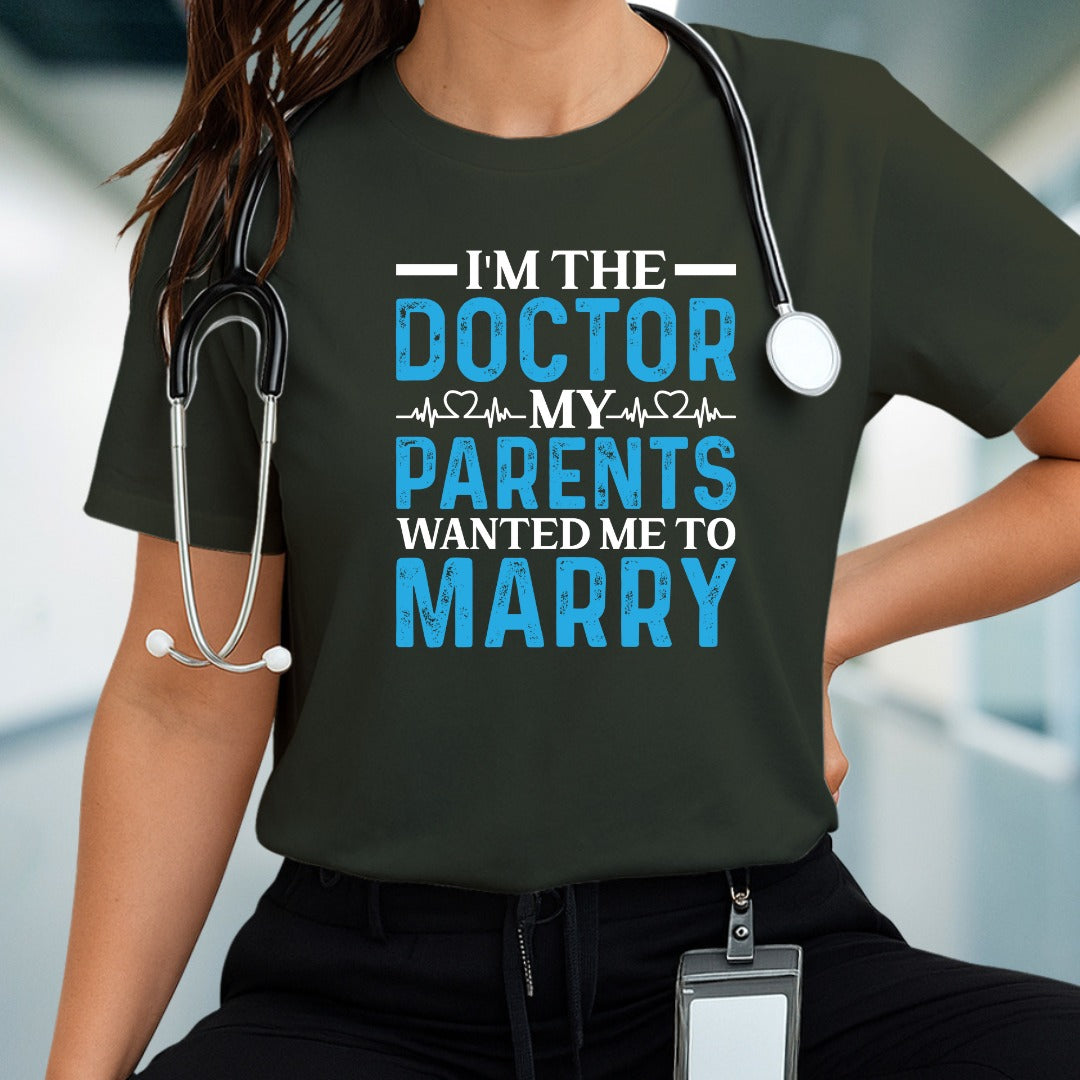 Funny Doctor Parents Marry Tee, Unisex Jersey Tee, Gift for Medical Students, Family Reunion Shirt, Birthday Present