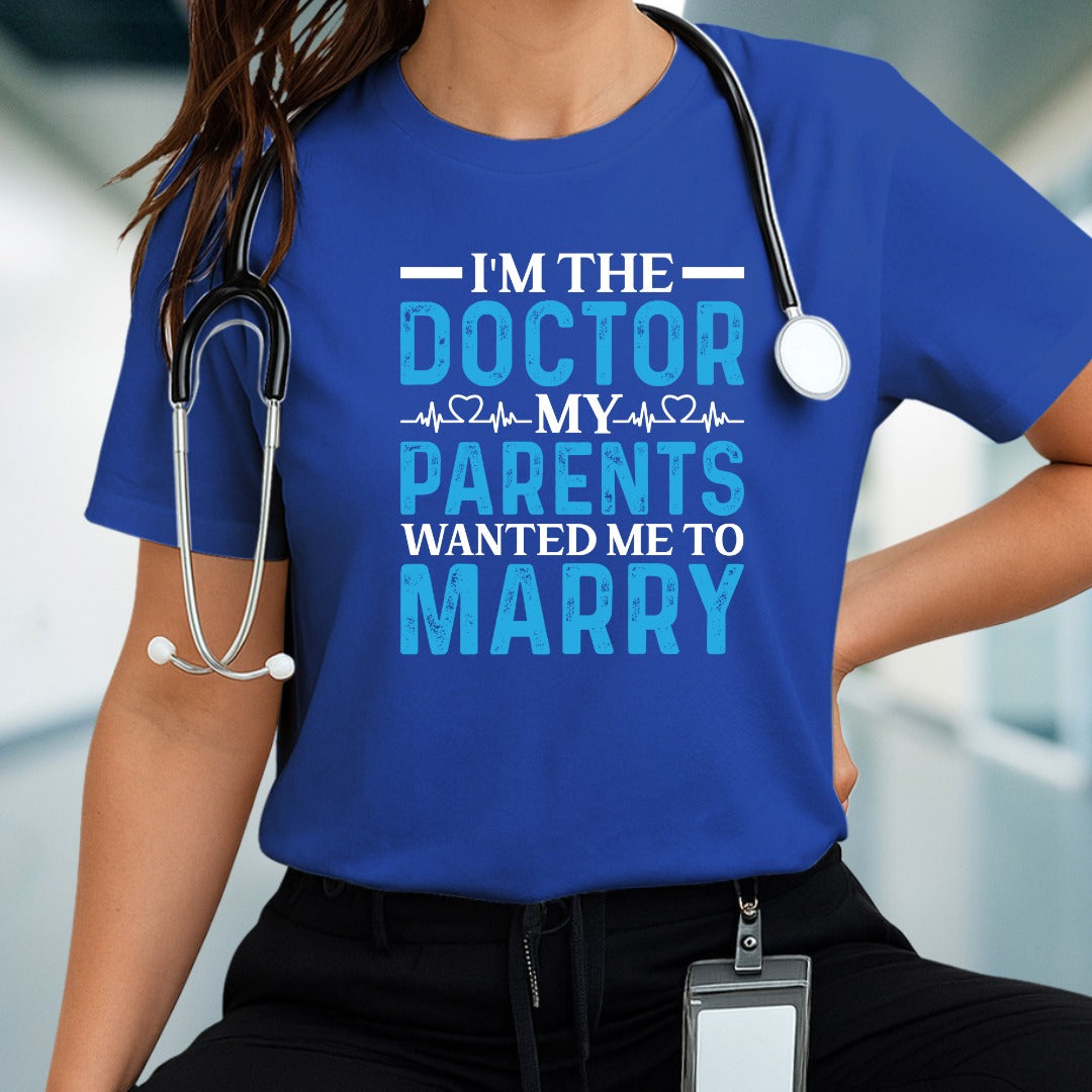 Funny Doctor Parents Marry Tee, Unisex Jersey Tee, Gift for Medical Students, Family Reunion Shirt, Birthday Present