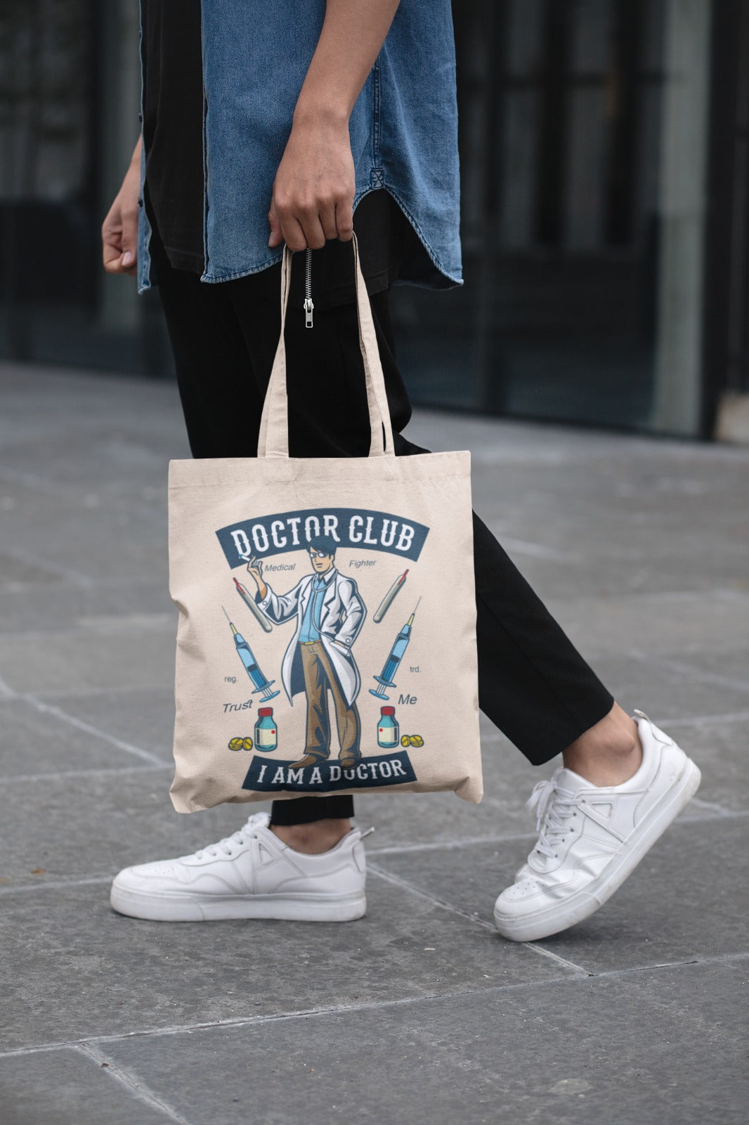 Doctor Club Tote Bag, Funny Doctor Gift, Medical School Tote, Eco-Friendly Shopping Bag, Canvas Bag for Healthcare Workers