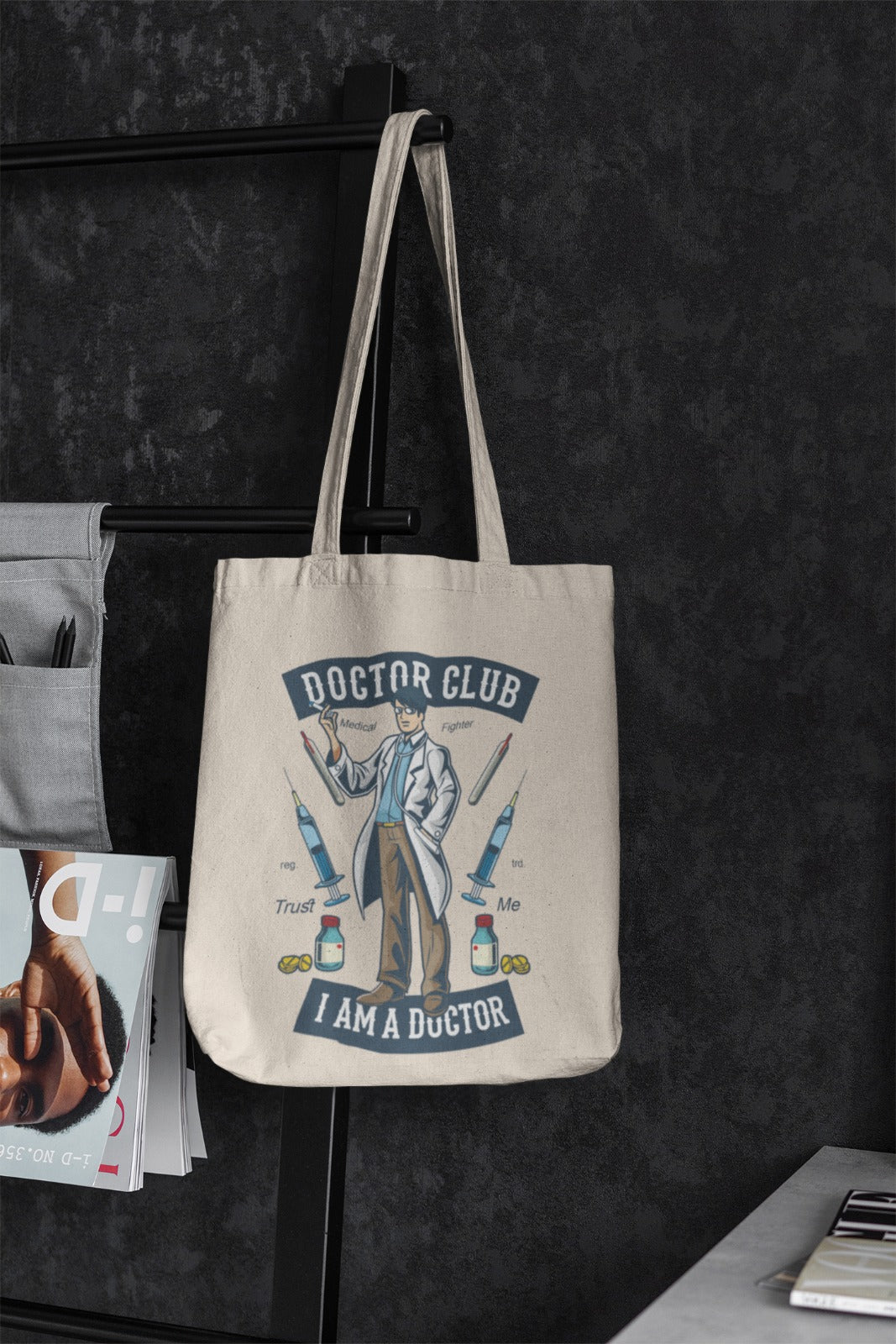 Doctor Club Tote Bag, Funny Doctor Gift, Medical School Tote, Eco-Friendly Shopping Bag, Canvas Bag for Healthcare Workers