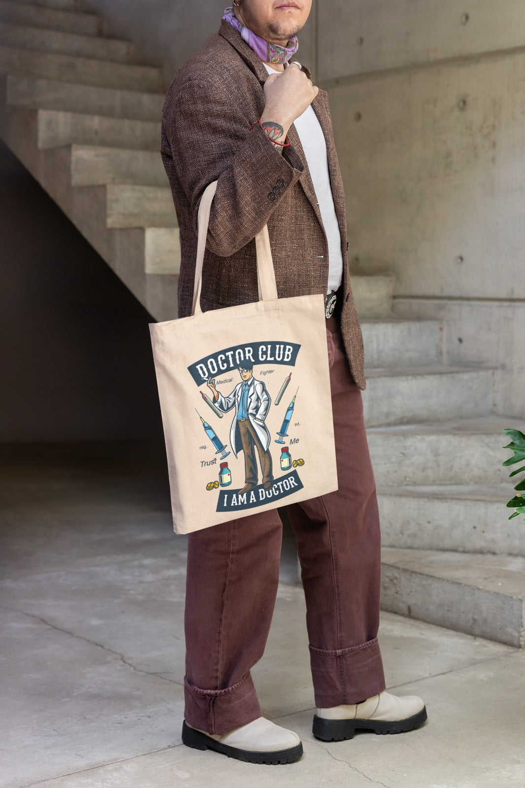 Doctor Club Tote Bag, Funny Doctor Gift, Medical School Tote, Eco-Friendly Shopping Bag, Canvas Bag for Healthcare Workers