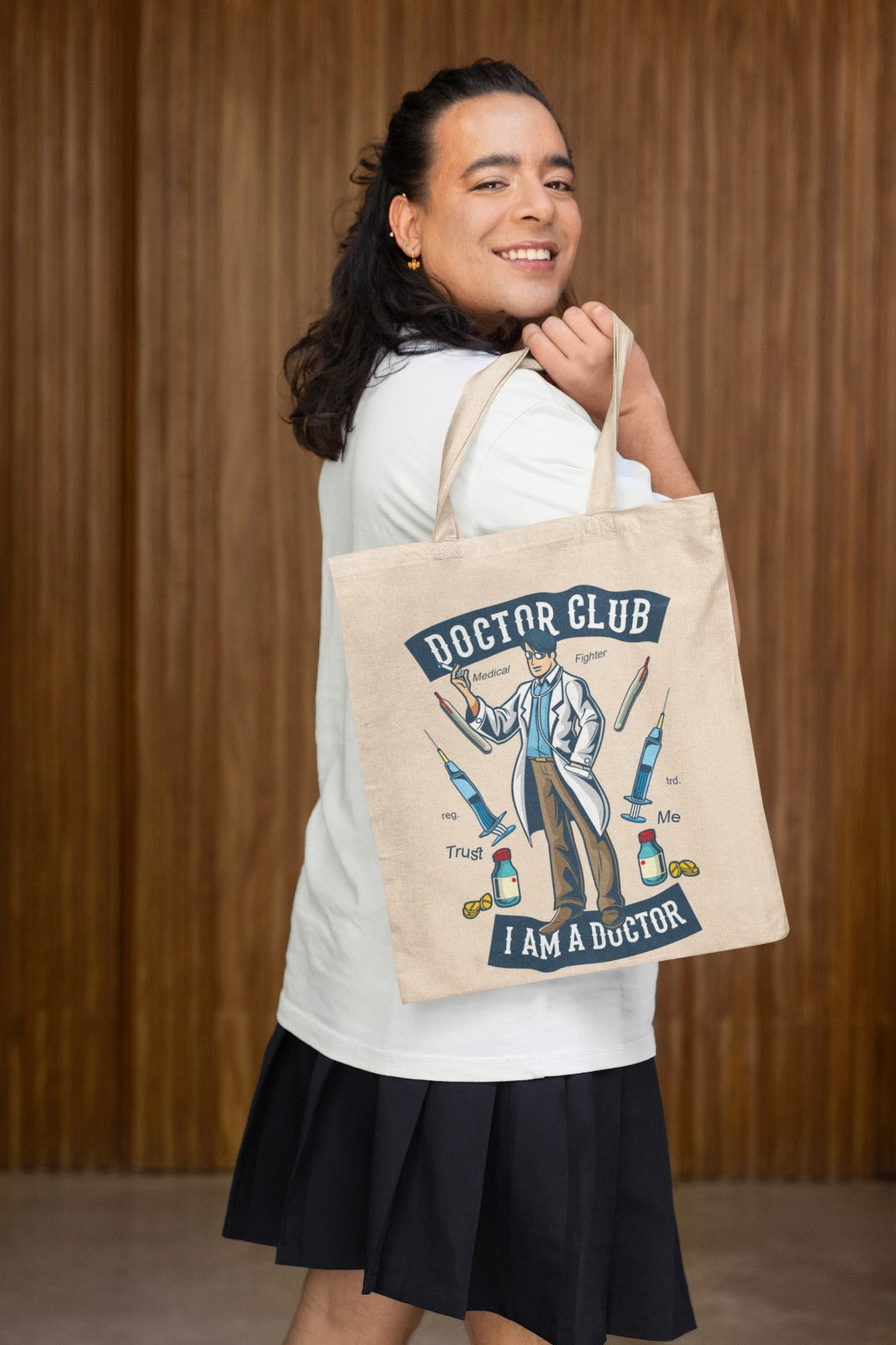 Doctor Club Tote Bag, Funny Doctor Gift, Medical School Tote, Eco-Friendly Shopping Bag, Canvas Bag for Healthcare Workers