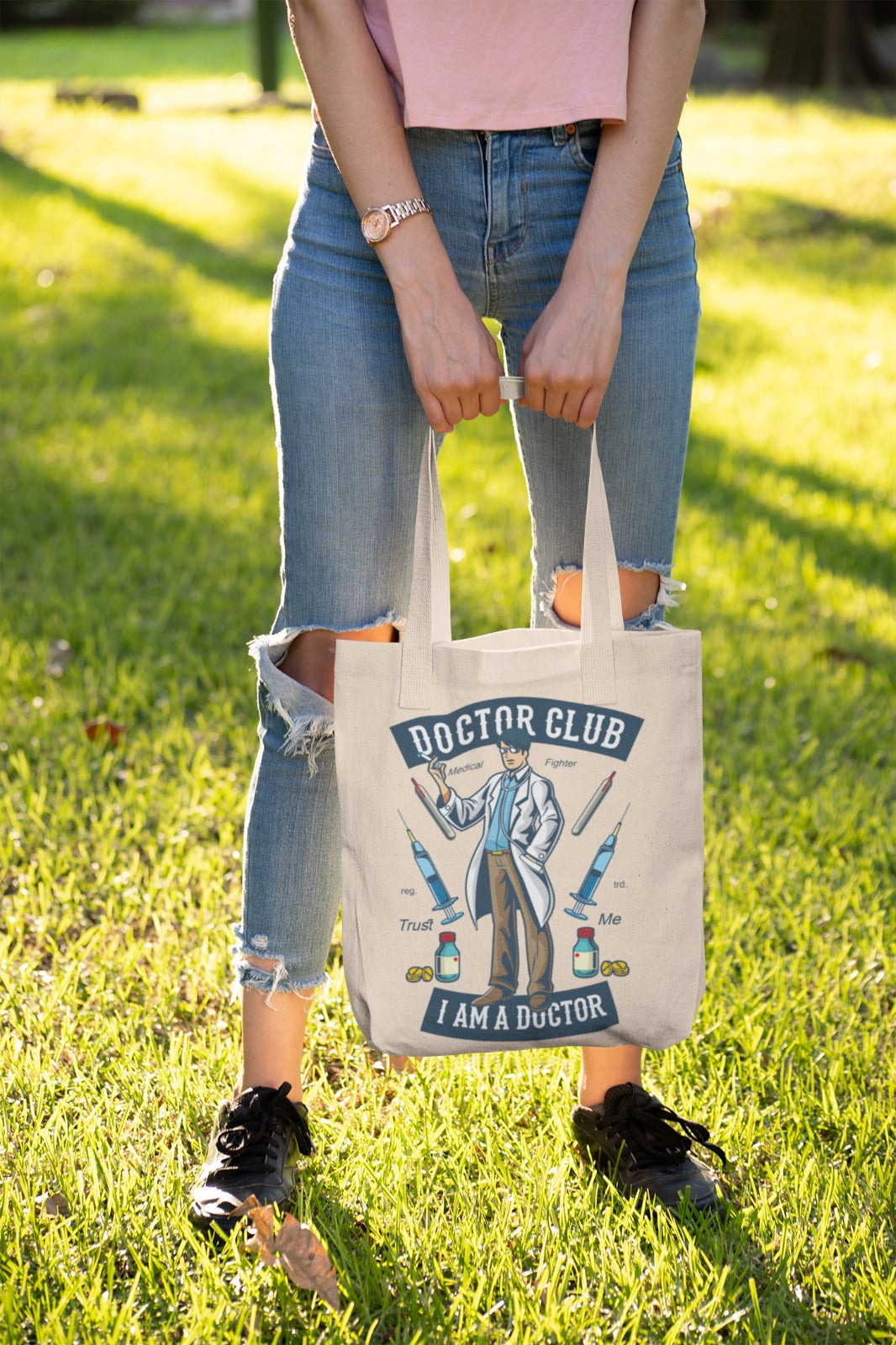 Doctor Club Tote Bag, Funny Doctor Gift, Medical School Tote, Eco-Friendly Shopping Bag, Canvas Bag for Healthcare Workers