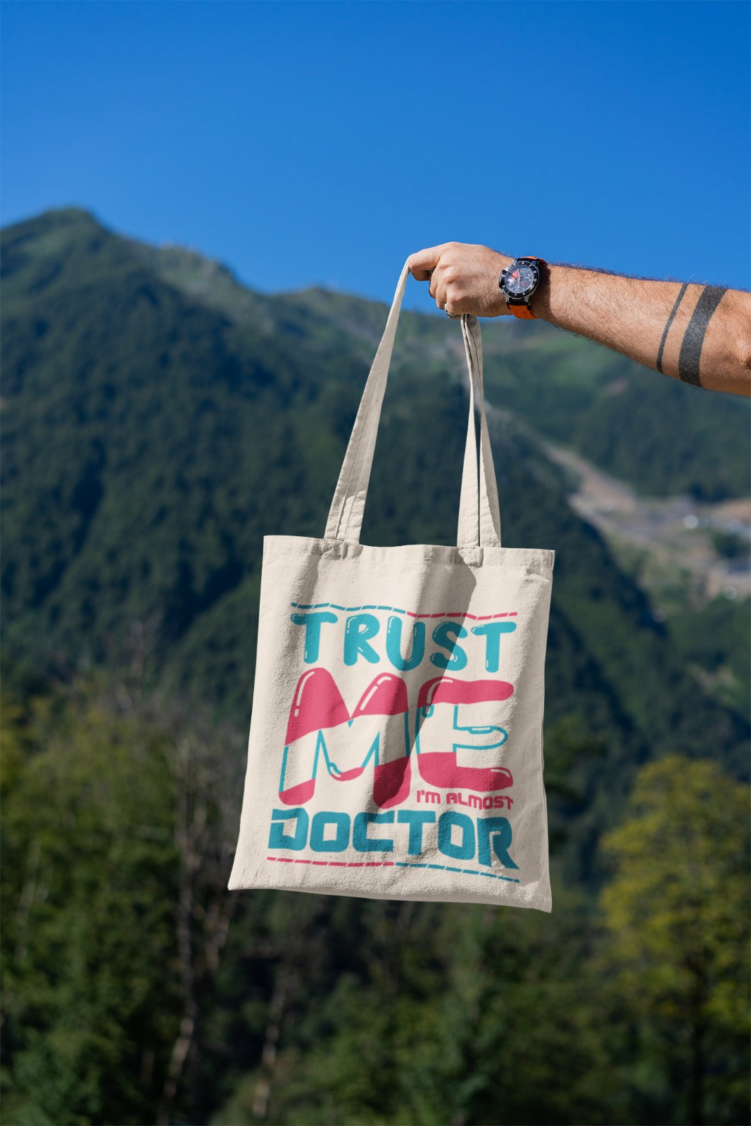 Funny Doctor Tote Bag, Gift for Medical Students, Eco-Friendly Canvas Bag, Trust Me I'm Almost Doctor, Cute Doctor Gifts, Nurse Humor