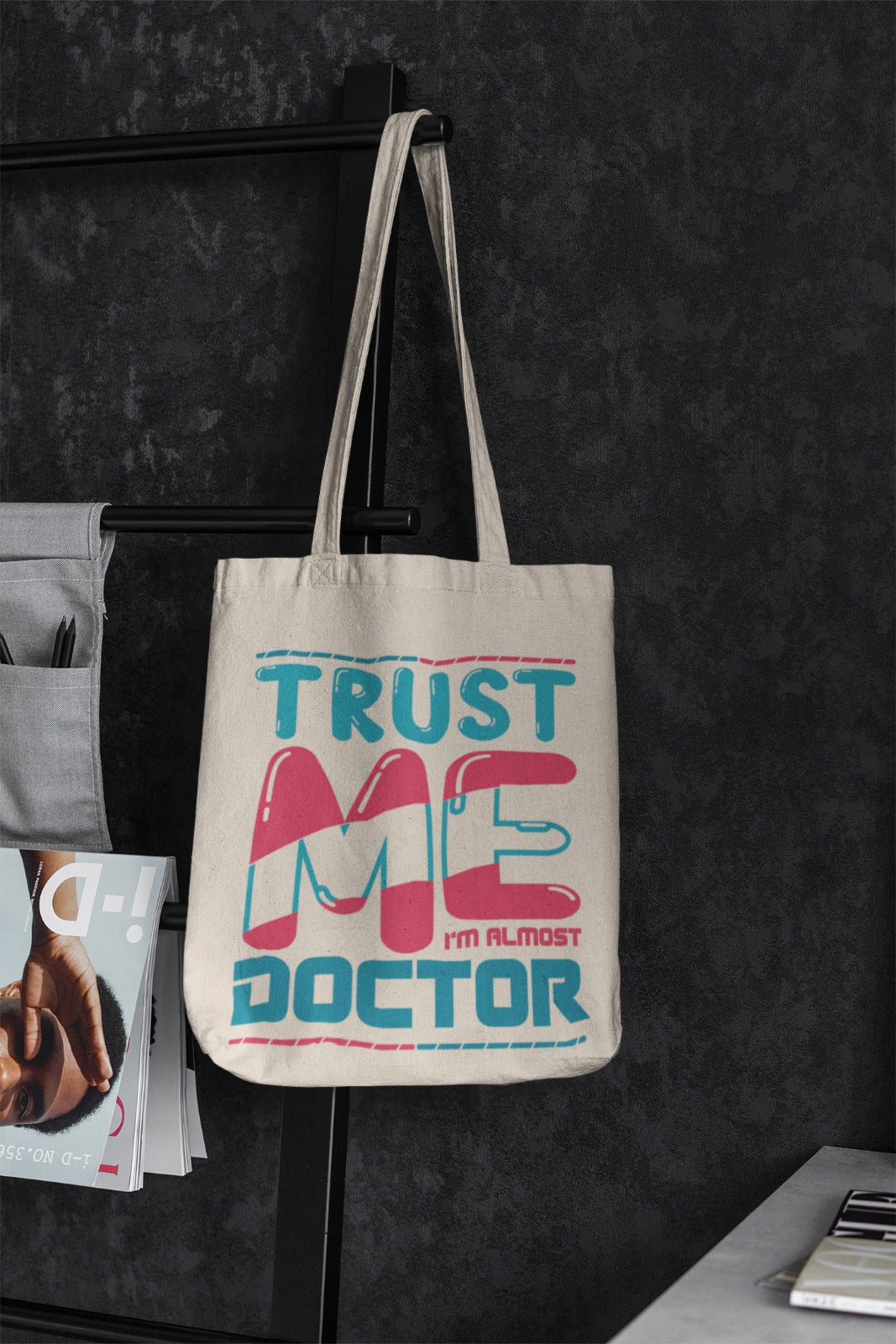 Funny Doctor Tote Bag, Gift for Medical Students, Eco-Friendly Canvas Bag, Trust Me I'm Almost Doctor, Cute Doctor Gifts, Nurse Humor