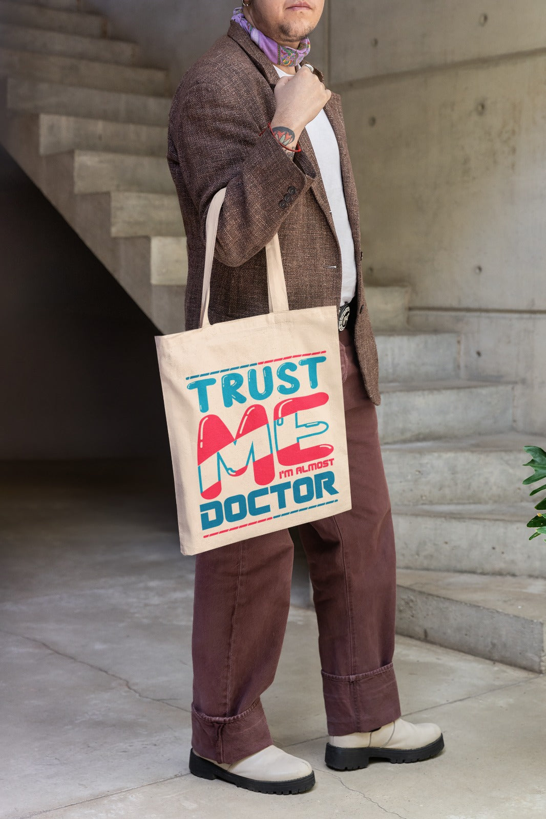 Funny Doctor Tote Bag, Gift for Medical Students, Eco-Friendly Canvas Bag, Trust Me I'm Almost Doctor, Cute Doctor Gifts, Nurse Humor