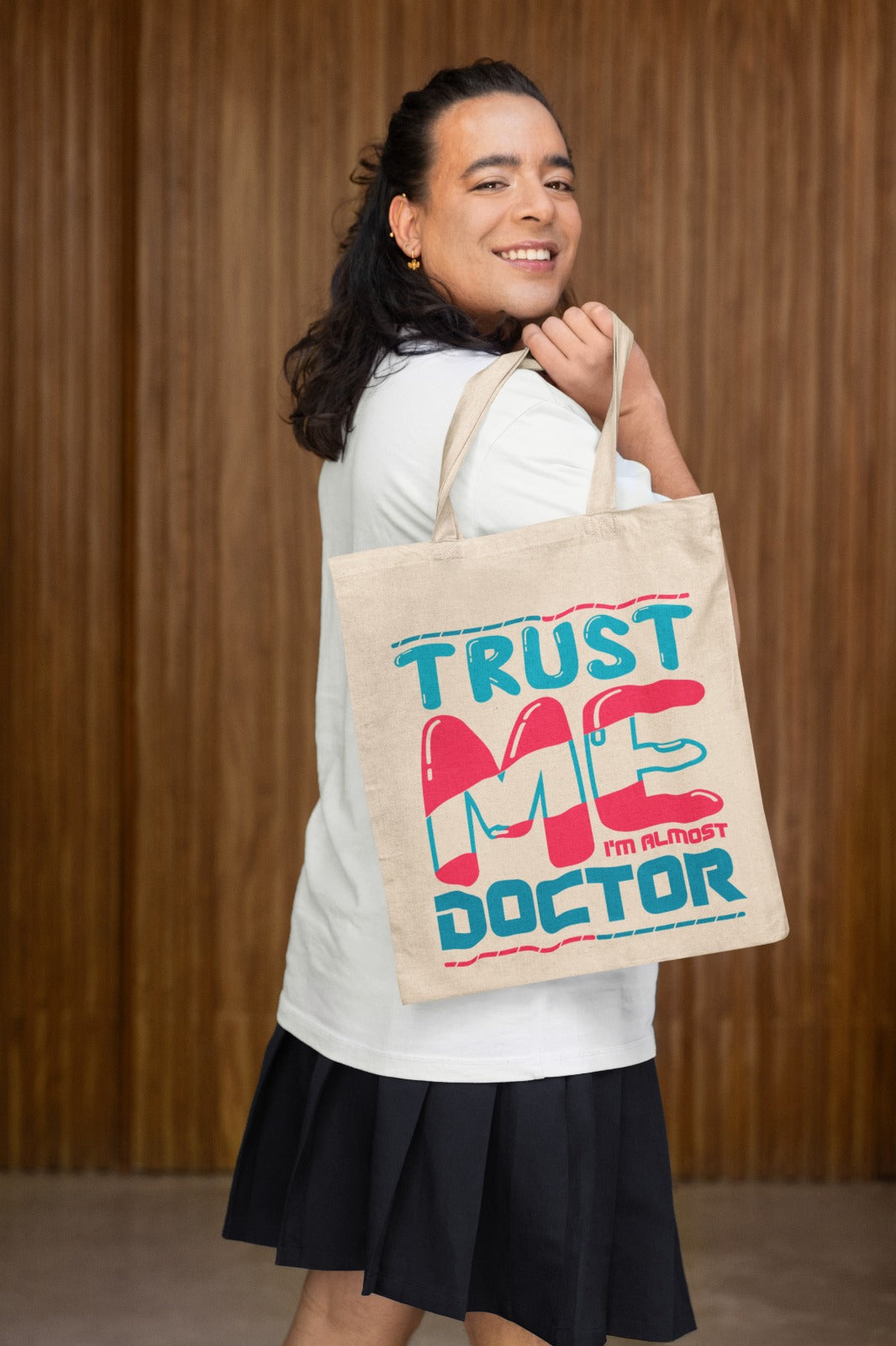 Funny Doctor Tote Bag, Gift for Medical Students, Eco-Friendly Canvas Bag, Trust Me I'm Almost Doctor, Cute Doctor Gifts, Nurse Humor