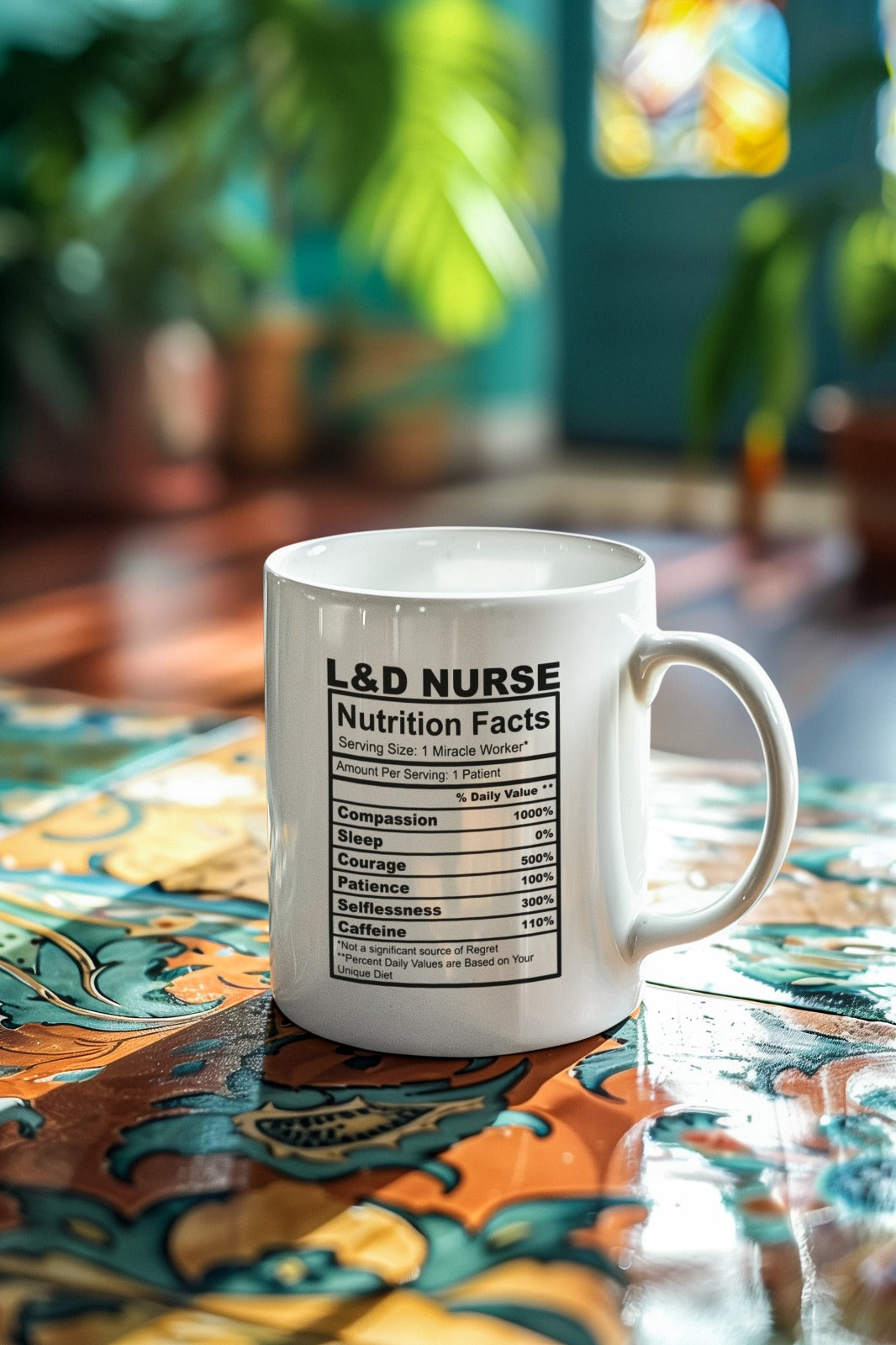 Nutritional Facts Ceramic Mug - Fun Coffee Cup, Kitchen Gift, Unique Drinkware, Fitness Motivation, Customize Your Beverage