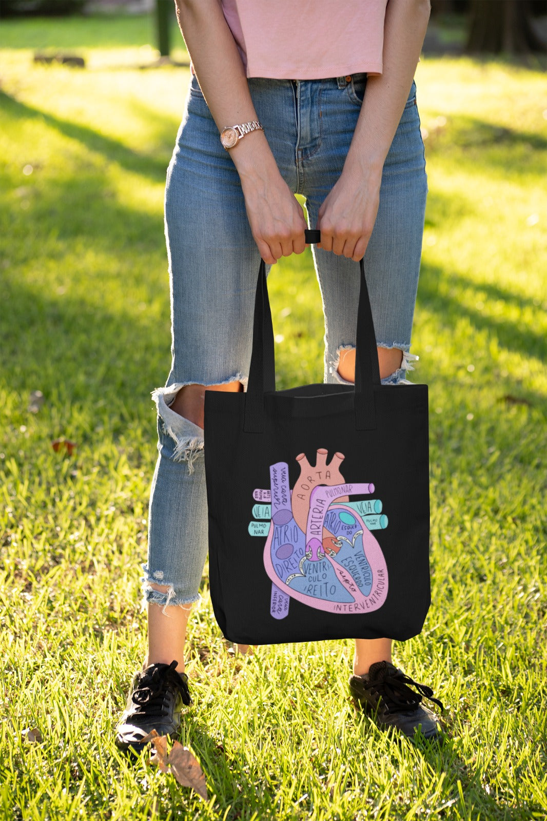 Heart Anatomy Tote Bag, Educational Tote, Science Gift, Anatomy Art, Medical Student Bag, Eco-Friendly Tote