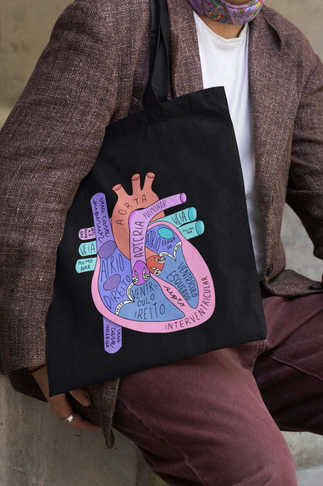 Heart Anatomy Tote Bag, Educational Tote, Science Gift, Anatomy Art, Medical Student Bag, Eco-Friendly Tote