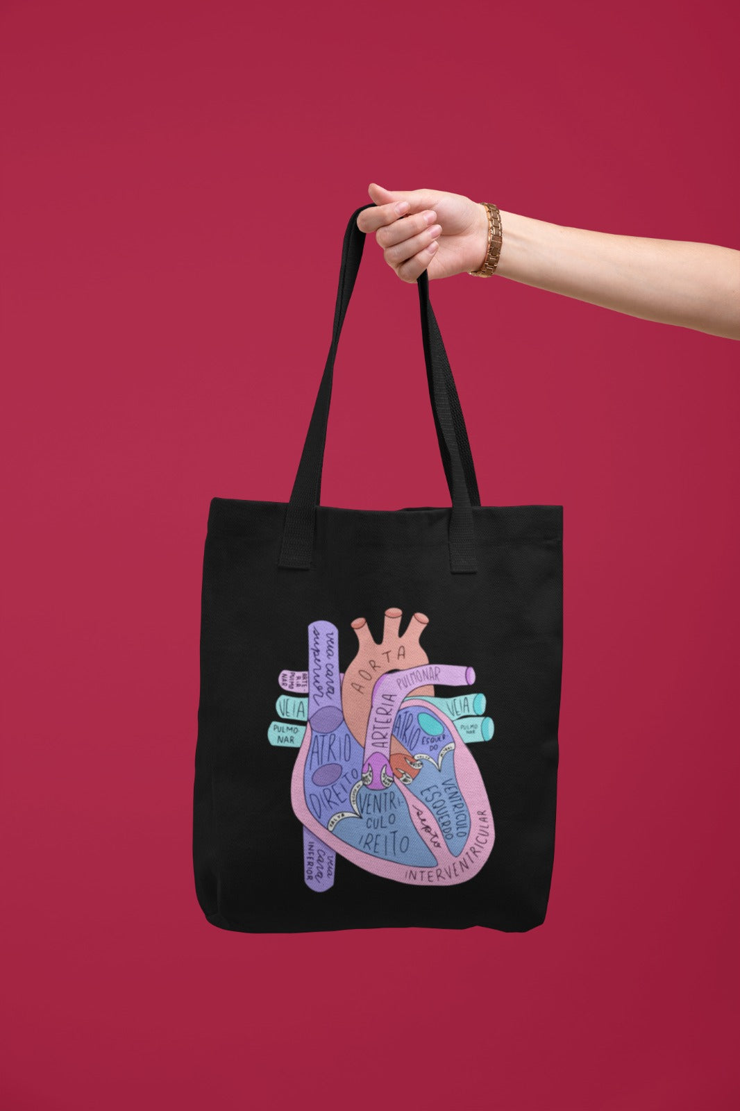 Heart Anatomy Tote Bag, Educational Tote, Science Gift, Anatomy Art, Medical Student Bag, Eco-Friendly Tote