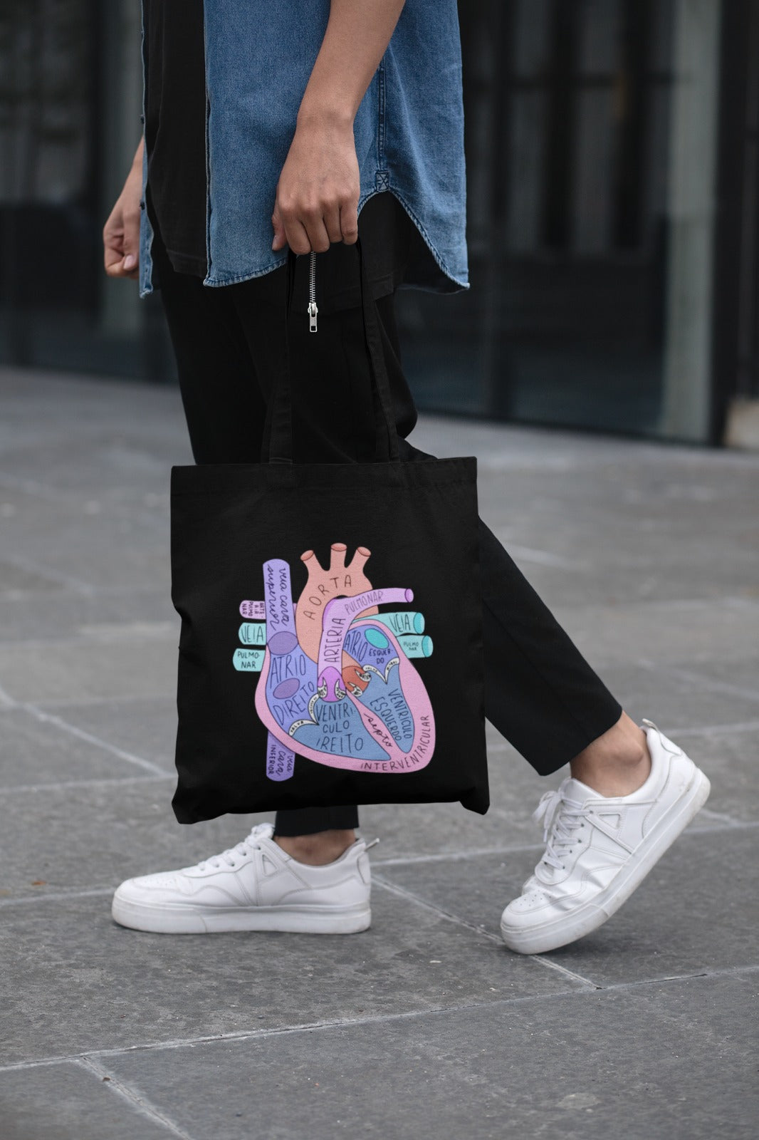 Heart Anatomy Tote Bag, Educational Tote, Science Gift, Anatomy Art, Medical Student Bag, Eco-Friendly Tote