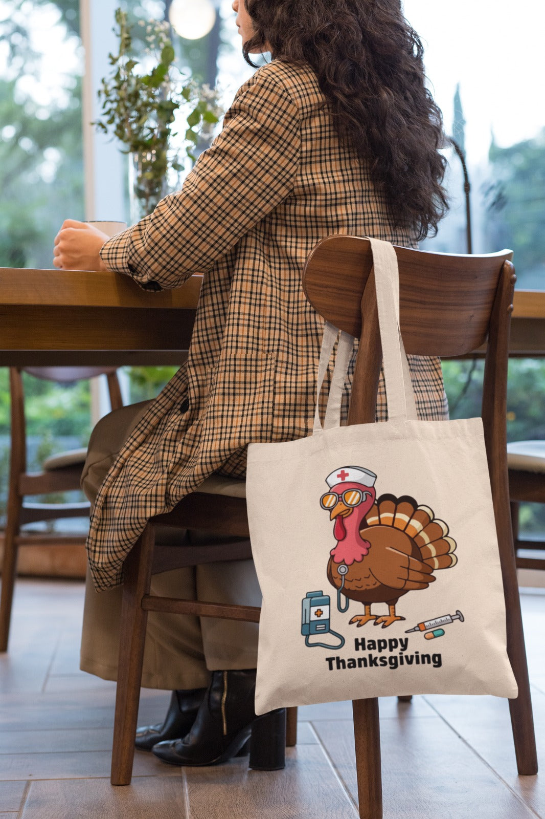 Thanksgiving Nurse Turkey Tote Bag – Happy Thanksgiving Canvas Tote