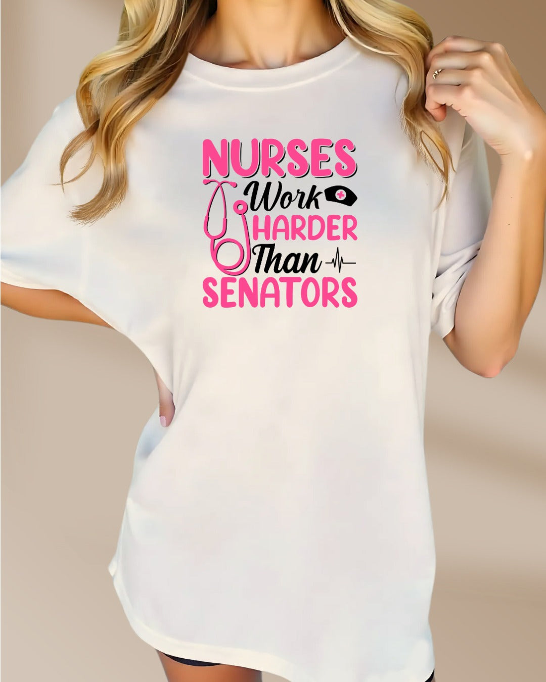 Nurse Humor Tee, Nurses Work Harder, Funny Gift for Nurses, Healthcare Appreciation, Nurse Holidays