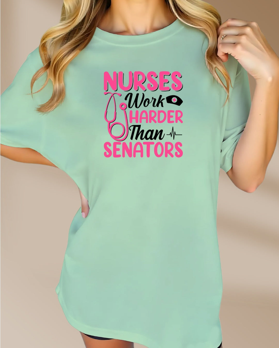 Nurse Humor Tee, Nurses Work Harder, Funny Gift for Nurses, Healthcare Appreciation, Nurse Holidays