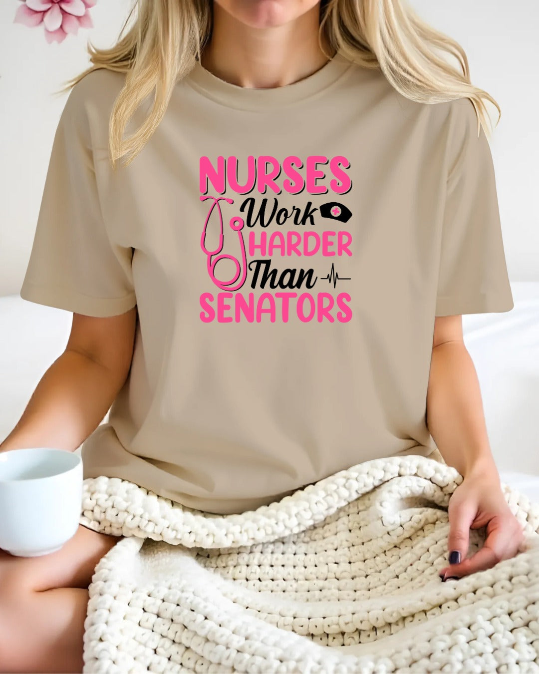 Nurse Humor Tee, Nurses Work Harder, Funny Gift for Nurses, Healthcare Appreciation, Nurse Holidays