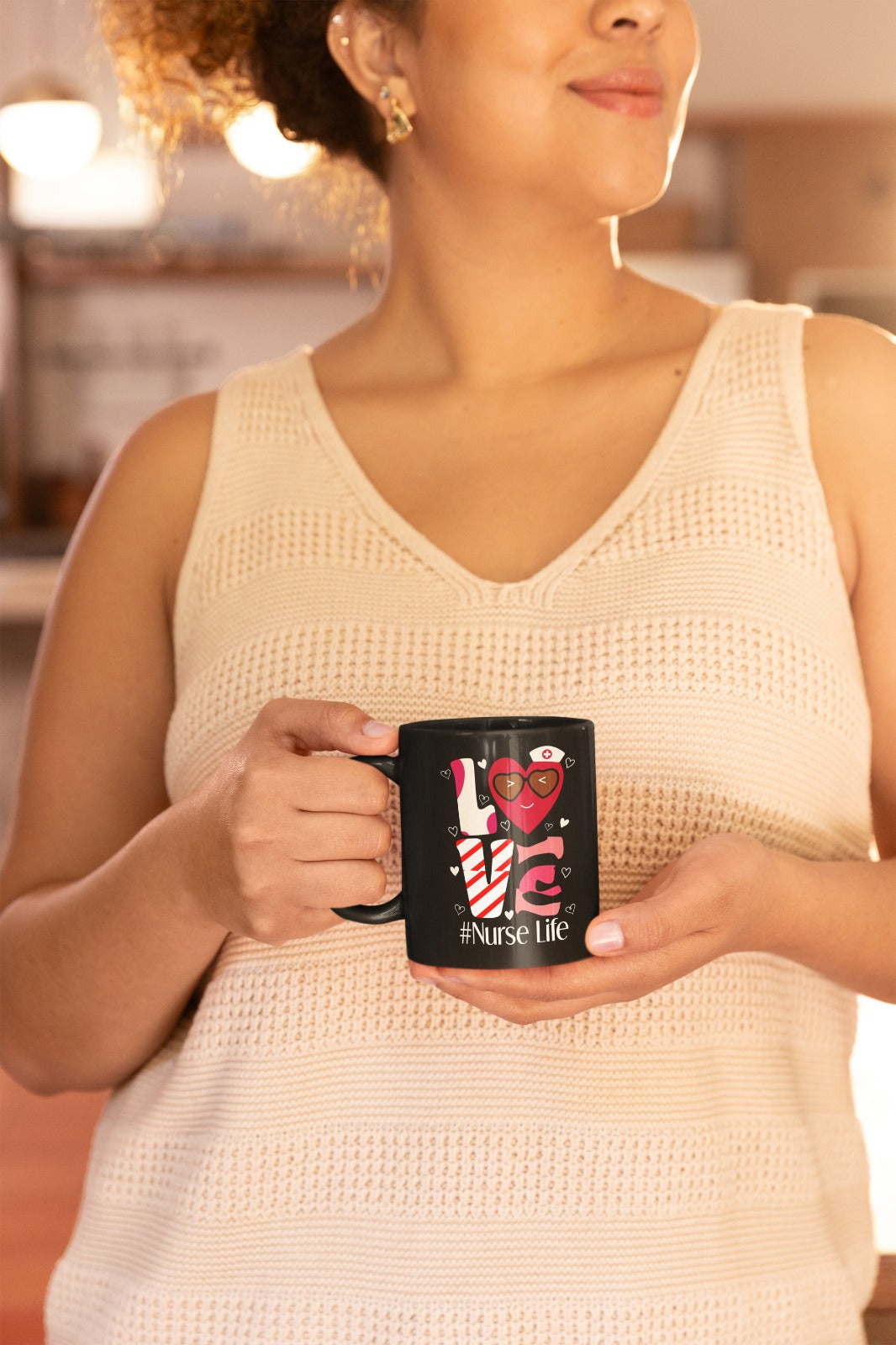 Nurse Life Mug, Black Coffee Cup for Nurses, Valentine's Gift, Funny Nursing Mug, Perfect for Nurses' Day