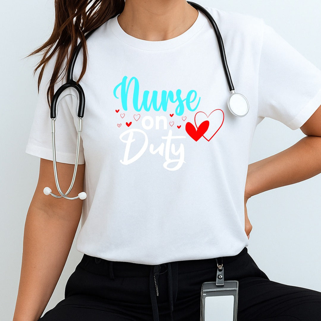 Nurse on Duty T-shirt, Nurse T-shirt, Medical Staff Shirt, Healthcare Worker Gift, Hospital Apparel, Cute Nurse Apparel, Nursing Shirt