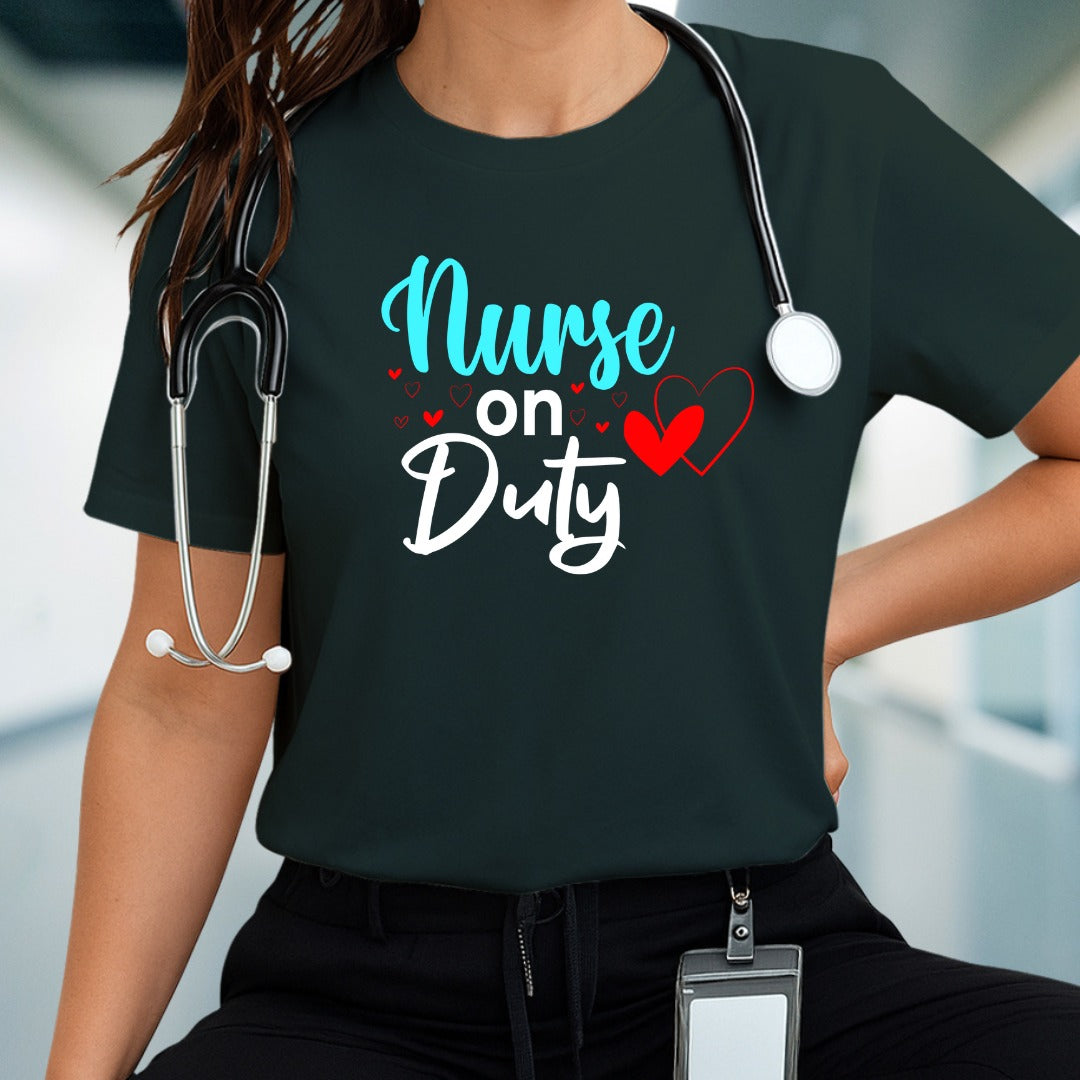 Nurse on Duty T-shirt, Nurse T-shirt, Medical Staff Shirt, Healthcare Worker Gift, Hospital Apparel, Cute Nurse Apparel, Nursing Shirt