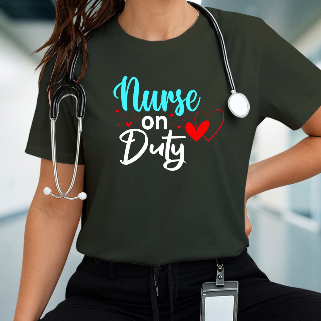 Nurse on Duty T-shirt, Nurse T-shirt, Medical Staff Shirt, Healthcare Worker Gift, Hospital Apparel, Cute Nurse Apparel, Nursing Shirt