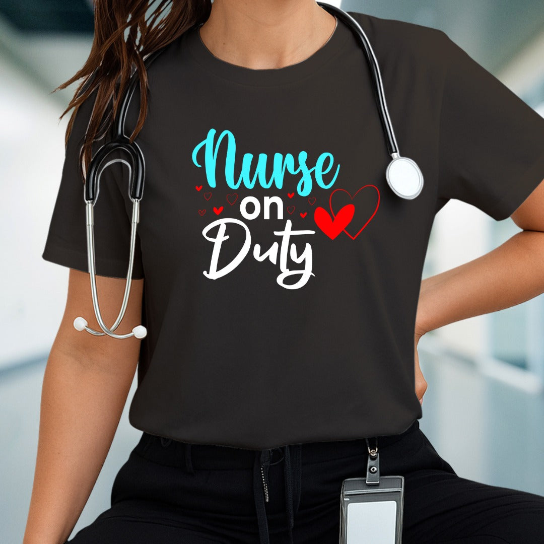 Nurse on Duty T-shirt, Nurse T-shirt, Medical Staff Shirt, Healthcare Worker Gift, Hospital Apparel, Cute Nurse Apparel, Nursing Shirt
