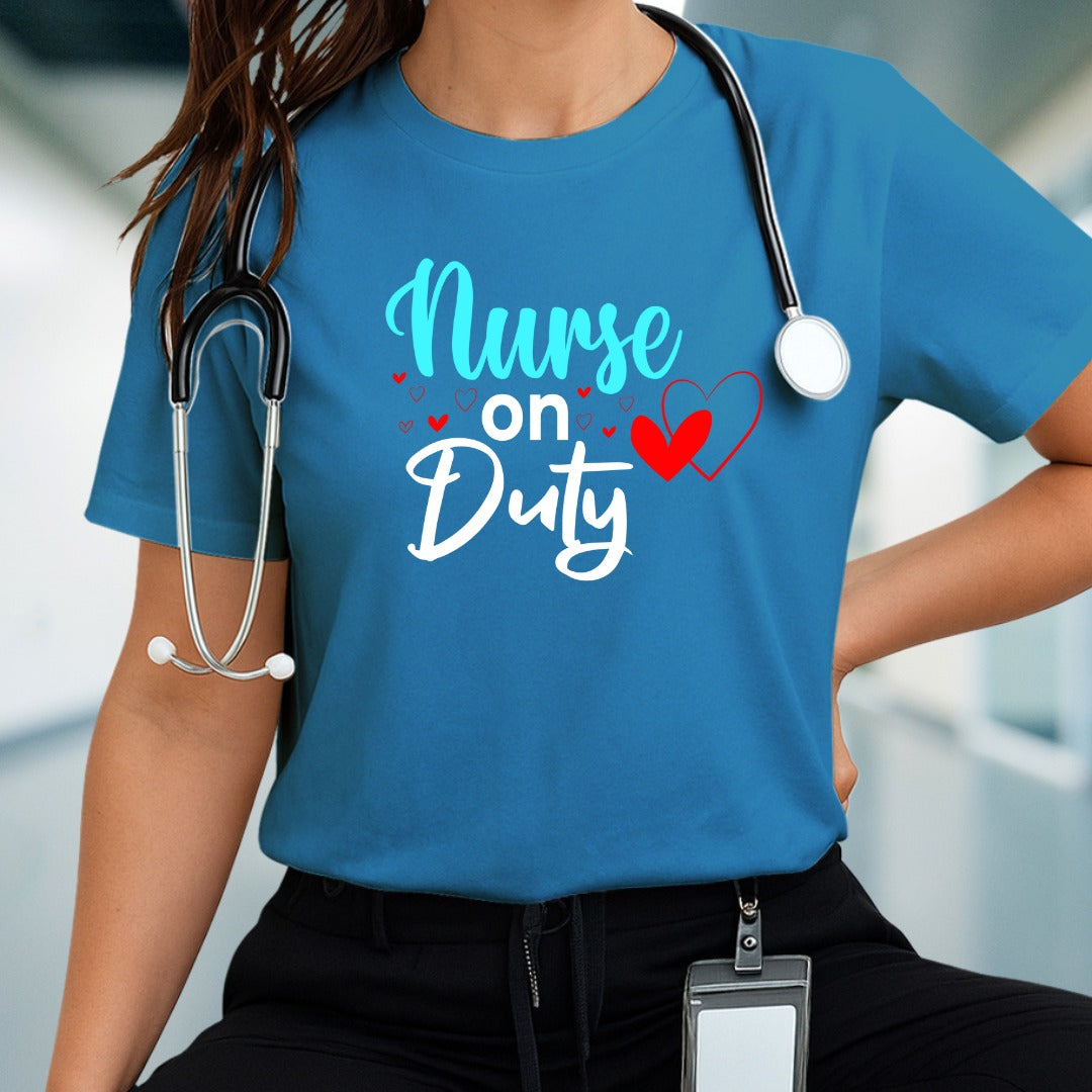 Nurse on Duty T-shirt, Nurse T-shirt, Medical Staff Shirt, Healthcare Worker Gift, Hospital Apparel, Cute Nurse Apparel, Nursing Shirt