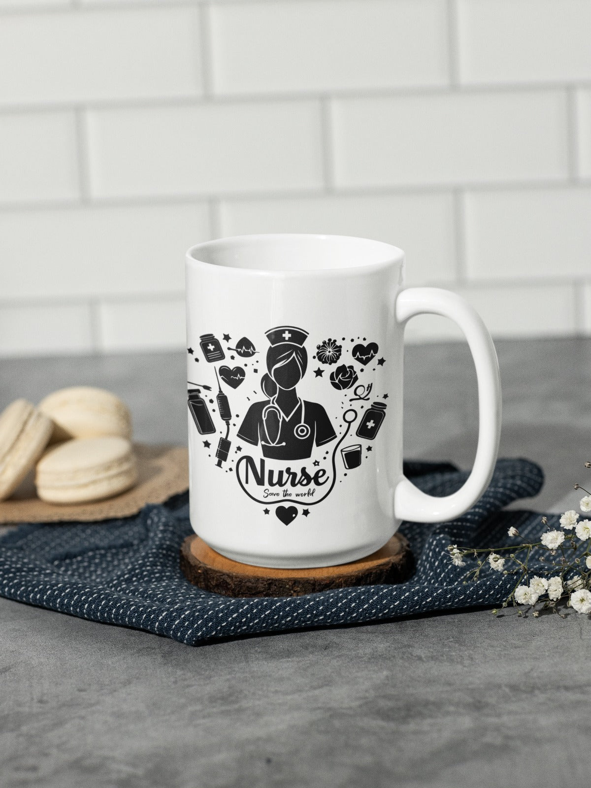 Nurse Mug, Gift for Nurses, Nurse Ceramic Mug, White Coffee Cup, Hospital Worker Mug, Medical Mug, Appreciation Gift For Nurses, Nursing Mug