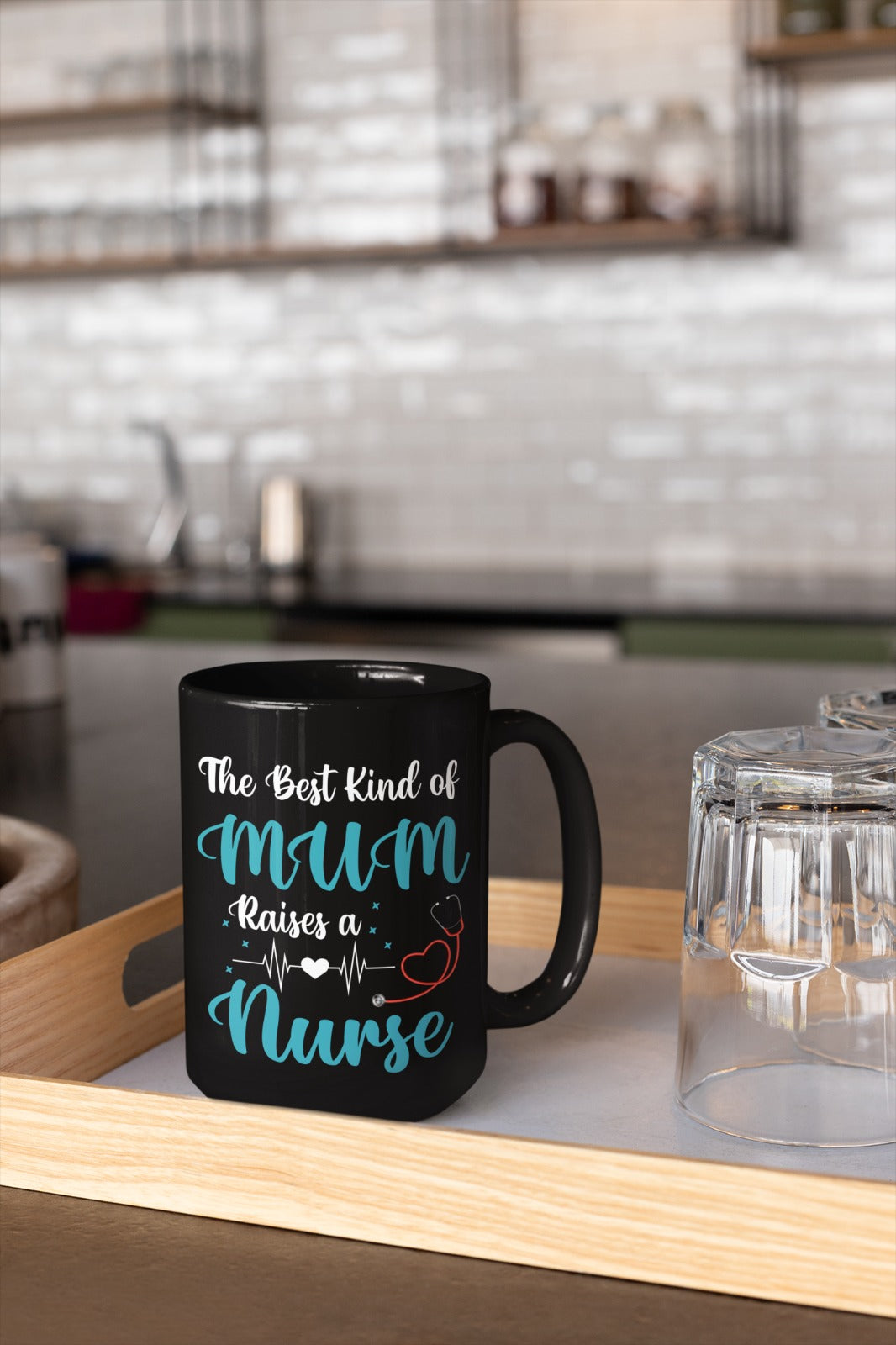 Nurse Mug, Gift for Nurses, Mum Raises A Nurse Mug, Black Coffee Cup, Nurse Appreciation Gift, Nurse Graduation Gift, Nursing Student Mug