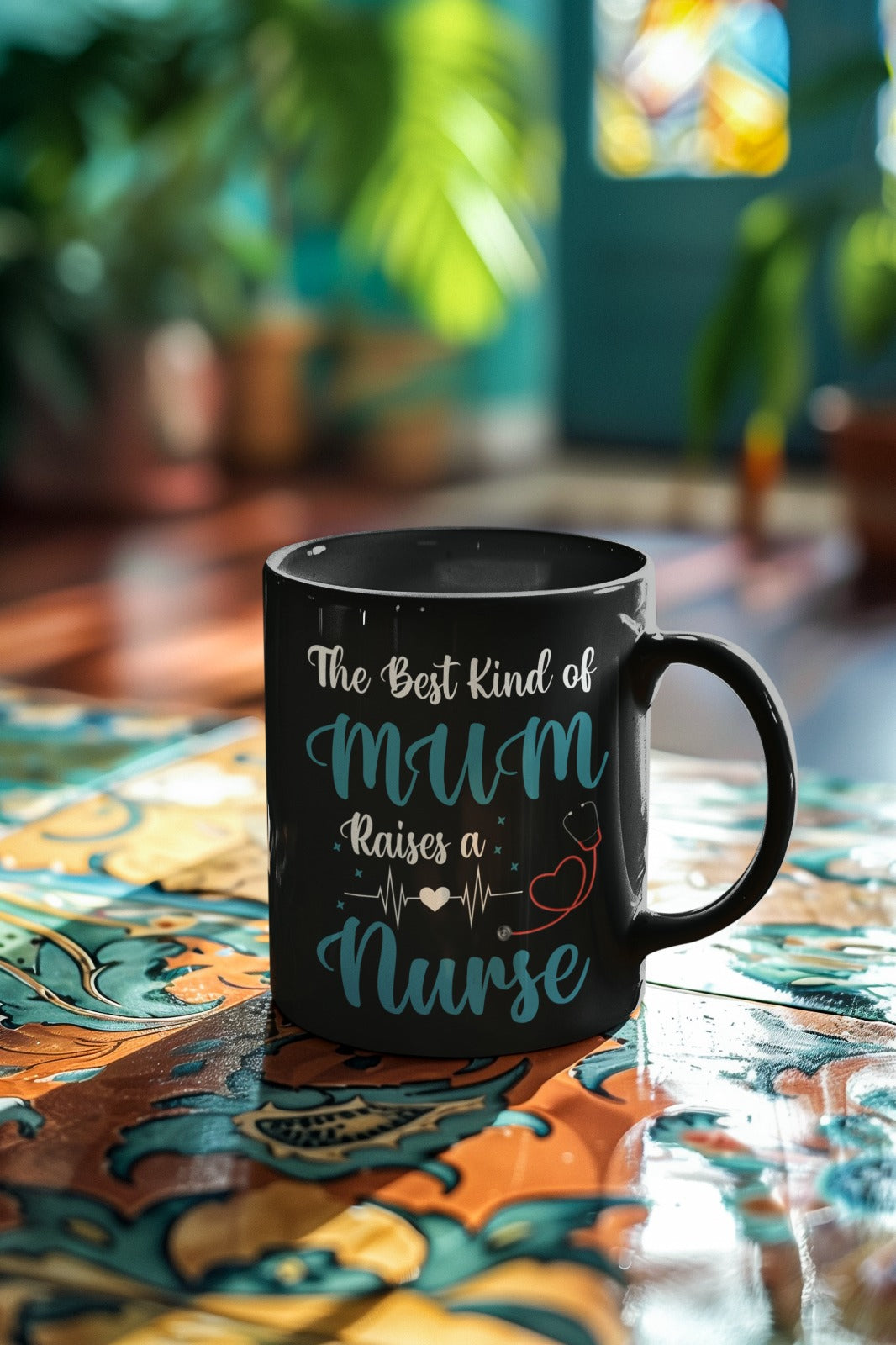 Nurse Mug, Gift for Nurses, Mum Raises A Nurse Mug, Black Coffee Cup, Nurse Appreciation Gift, Nurse Graduation Gift, Nursing Student Mug
